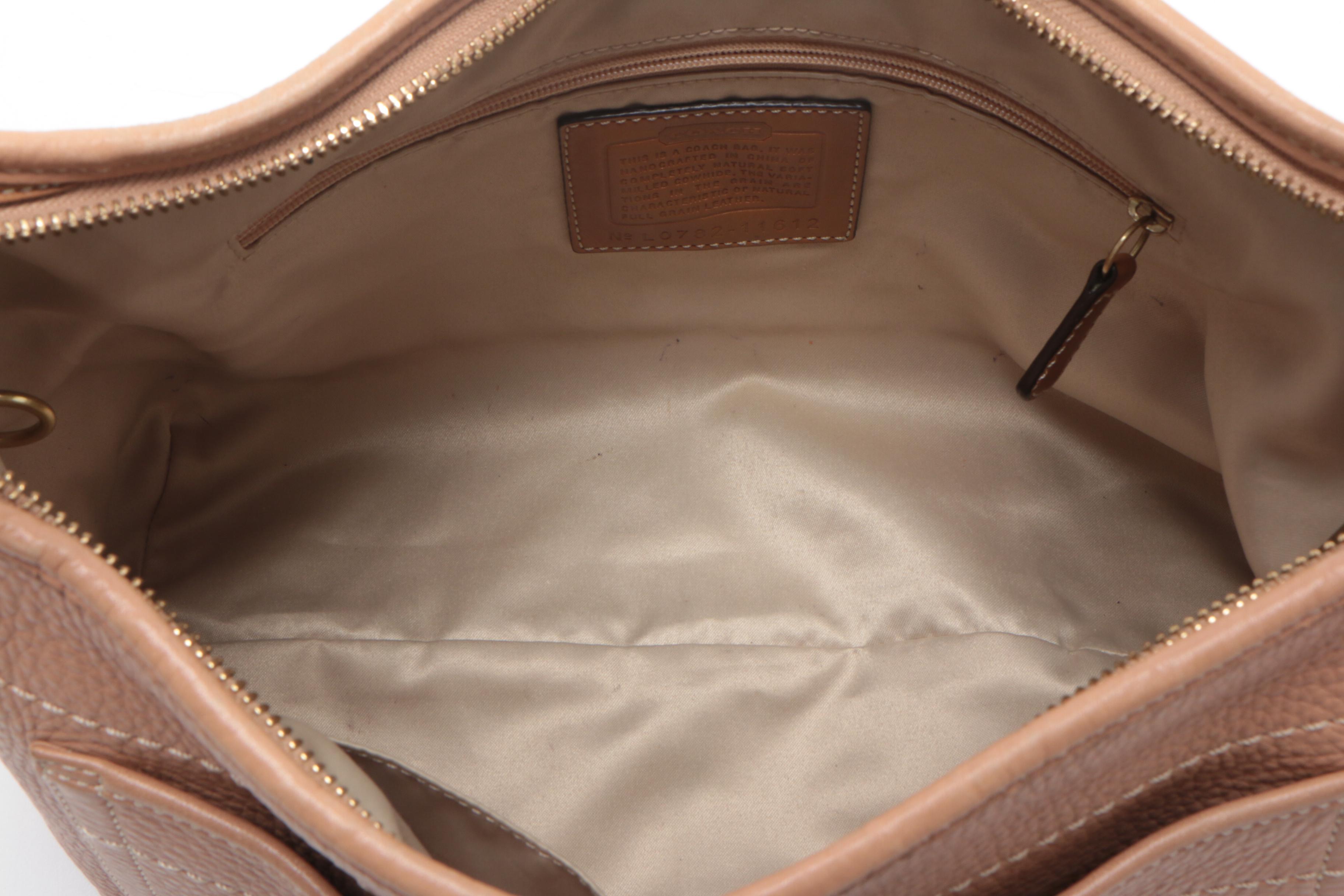 Tory Burch Black Leather Reva Flap Clutch and Coach Pebbled Leather Hobo Bag