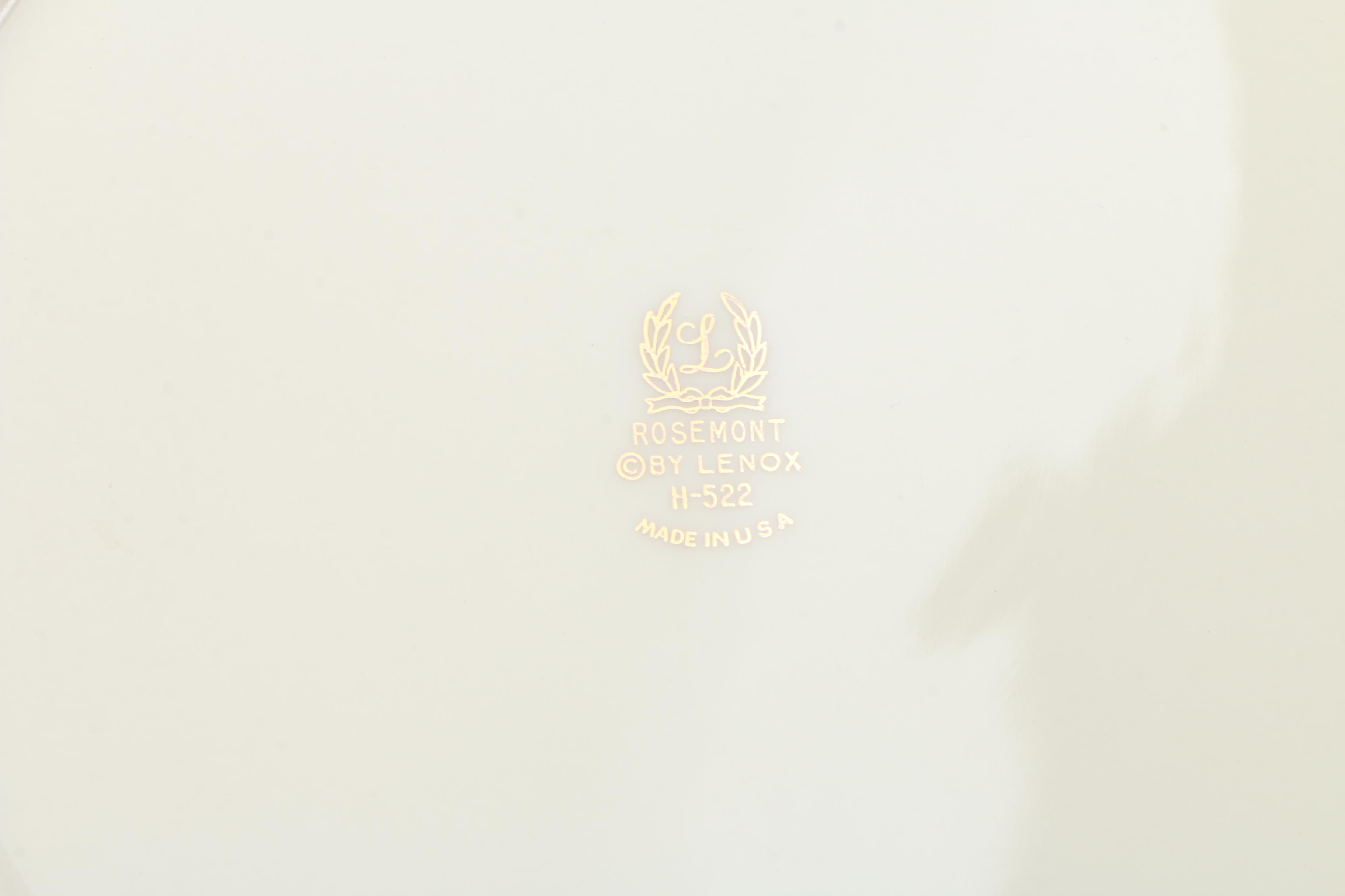 Lenox "Rosemont" China Dinnerware for Five, 1964 - 1977