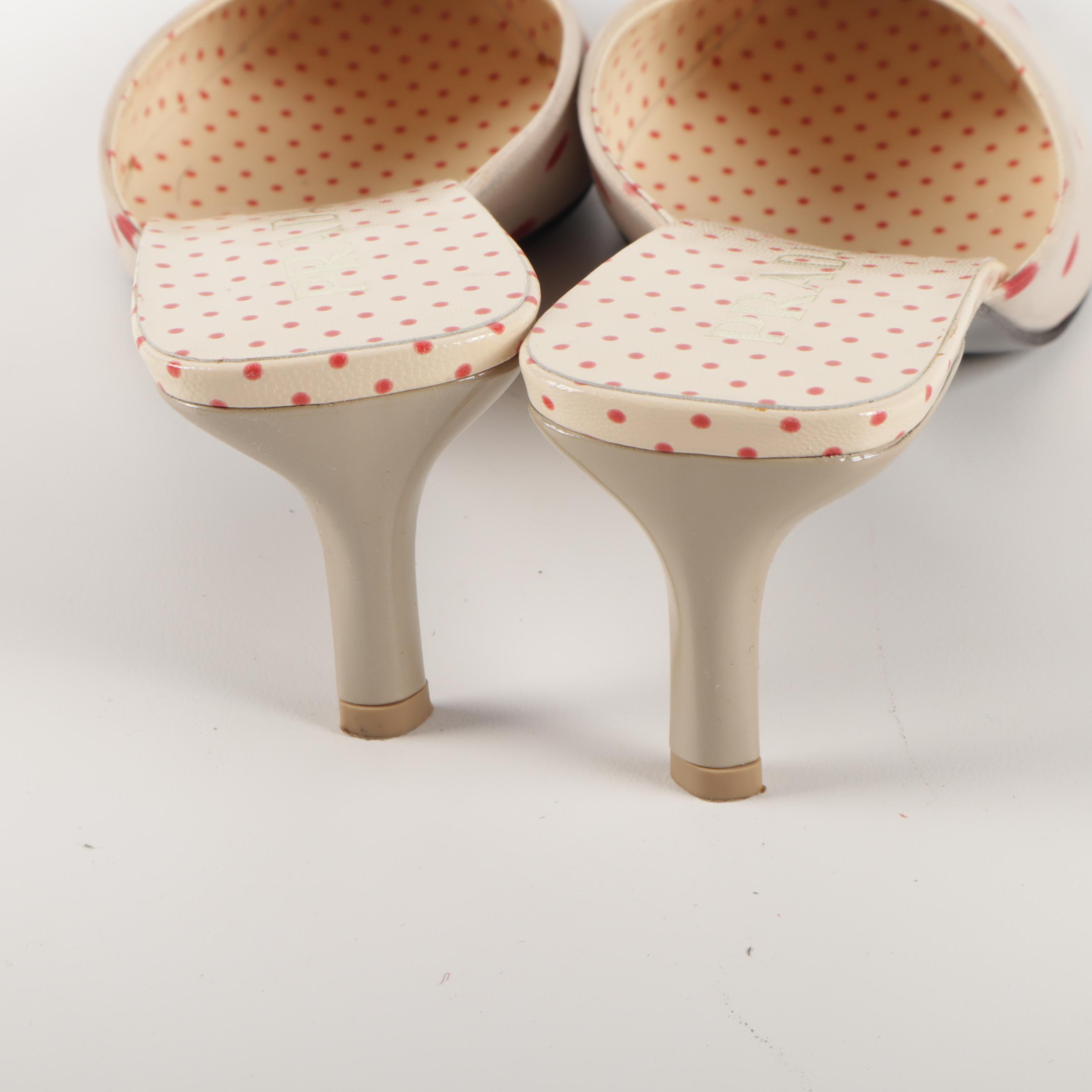 Prada Calzature Donna Polka Crepe de Chine Kitten Heels