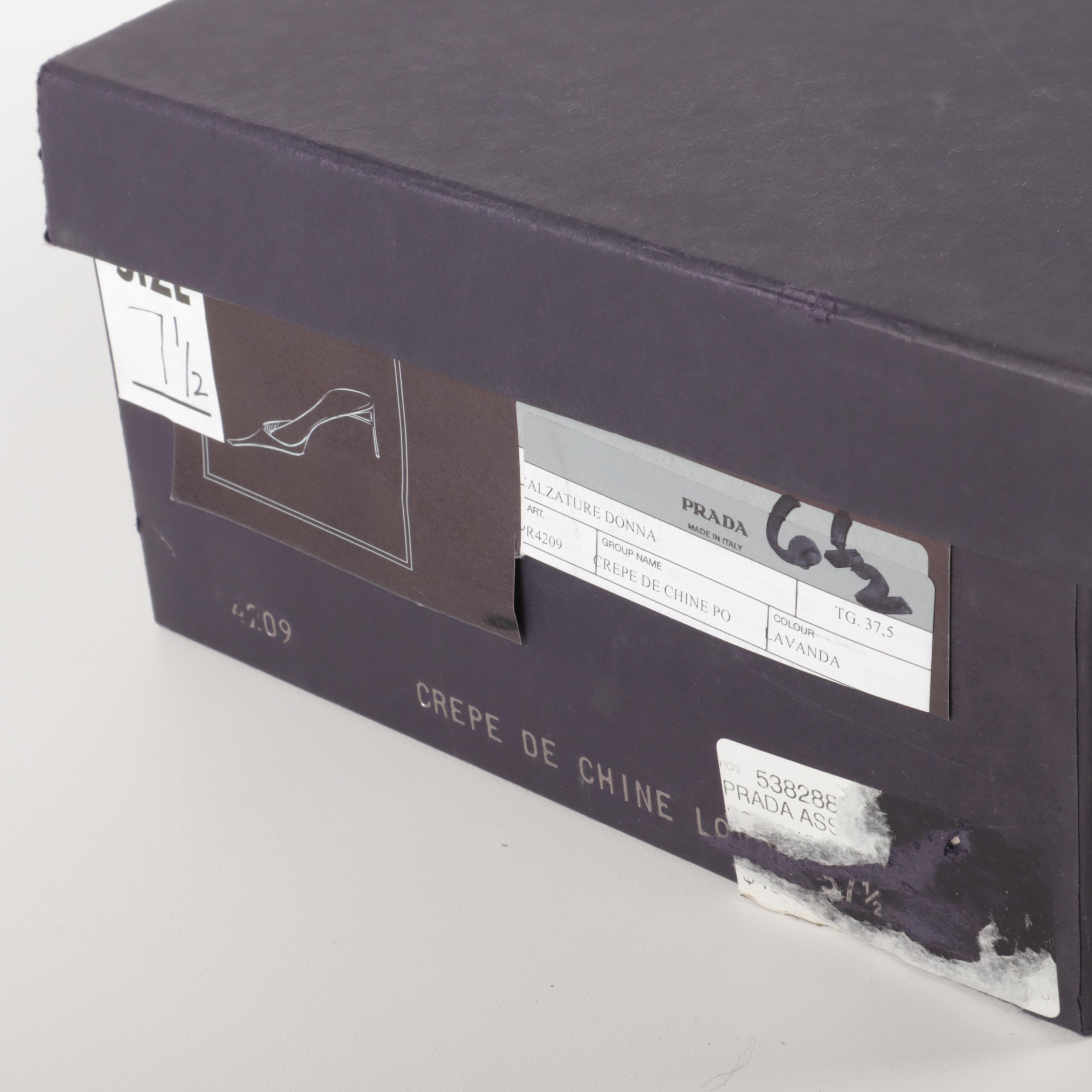 Prada Calzature Donna Polka Crepe de Chine Kitten Heels