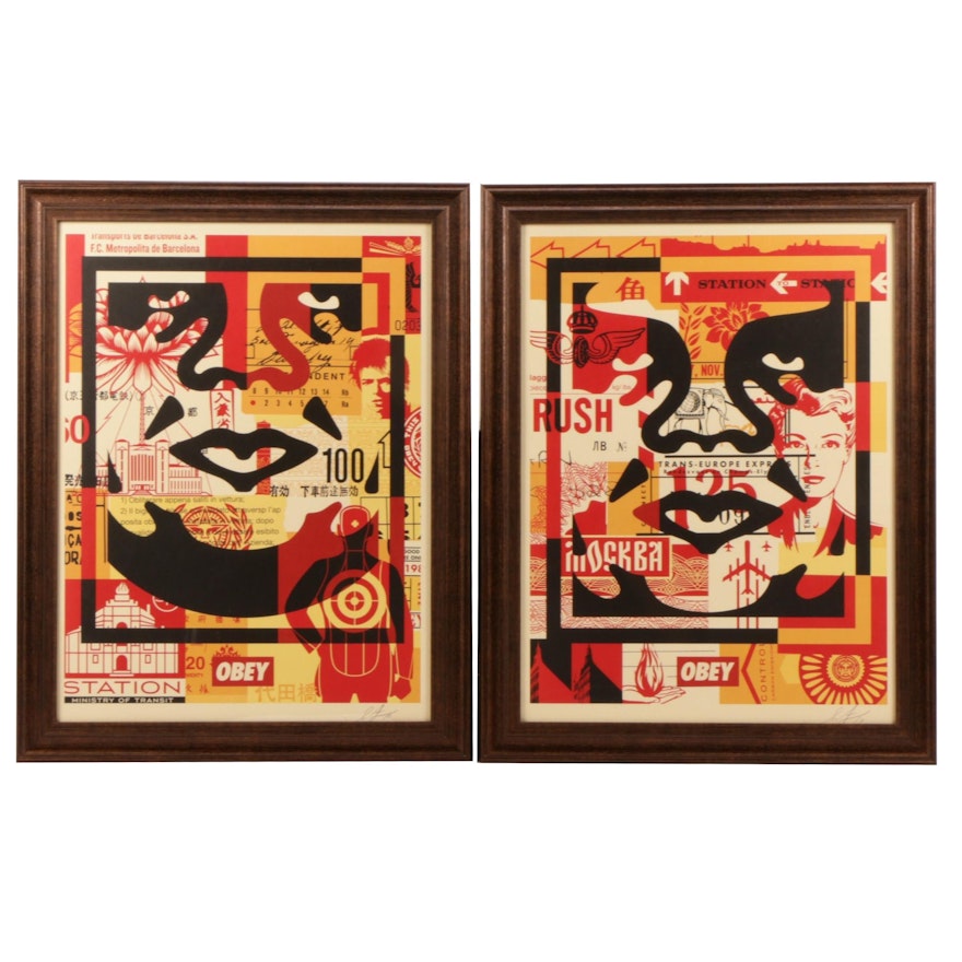 Shepard Fairey Offset Prints "Obey Face Collages"