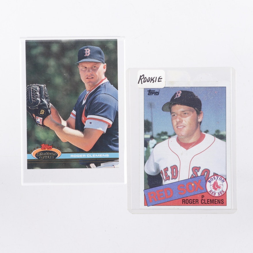 Roger Clemens Boston Red Sox Topps Trading Cards with 1985 Rookie
