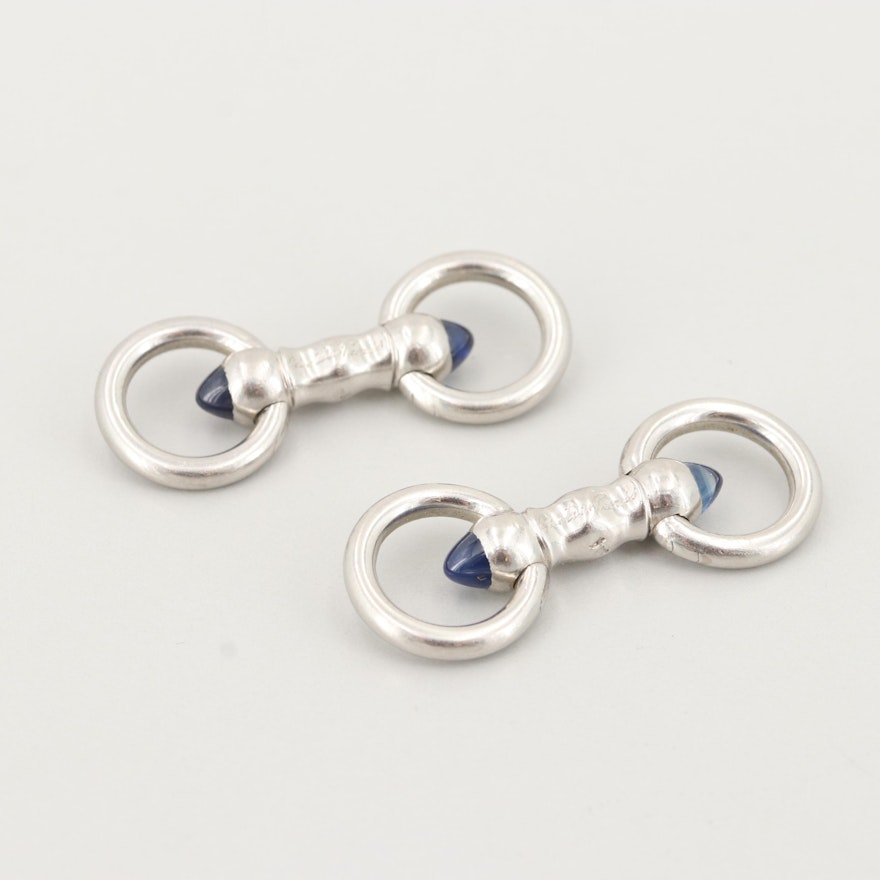 Cartier Platinum Sapphire Stirrup Cufflinks