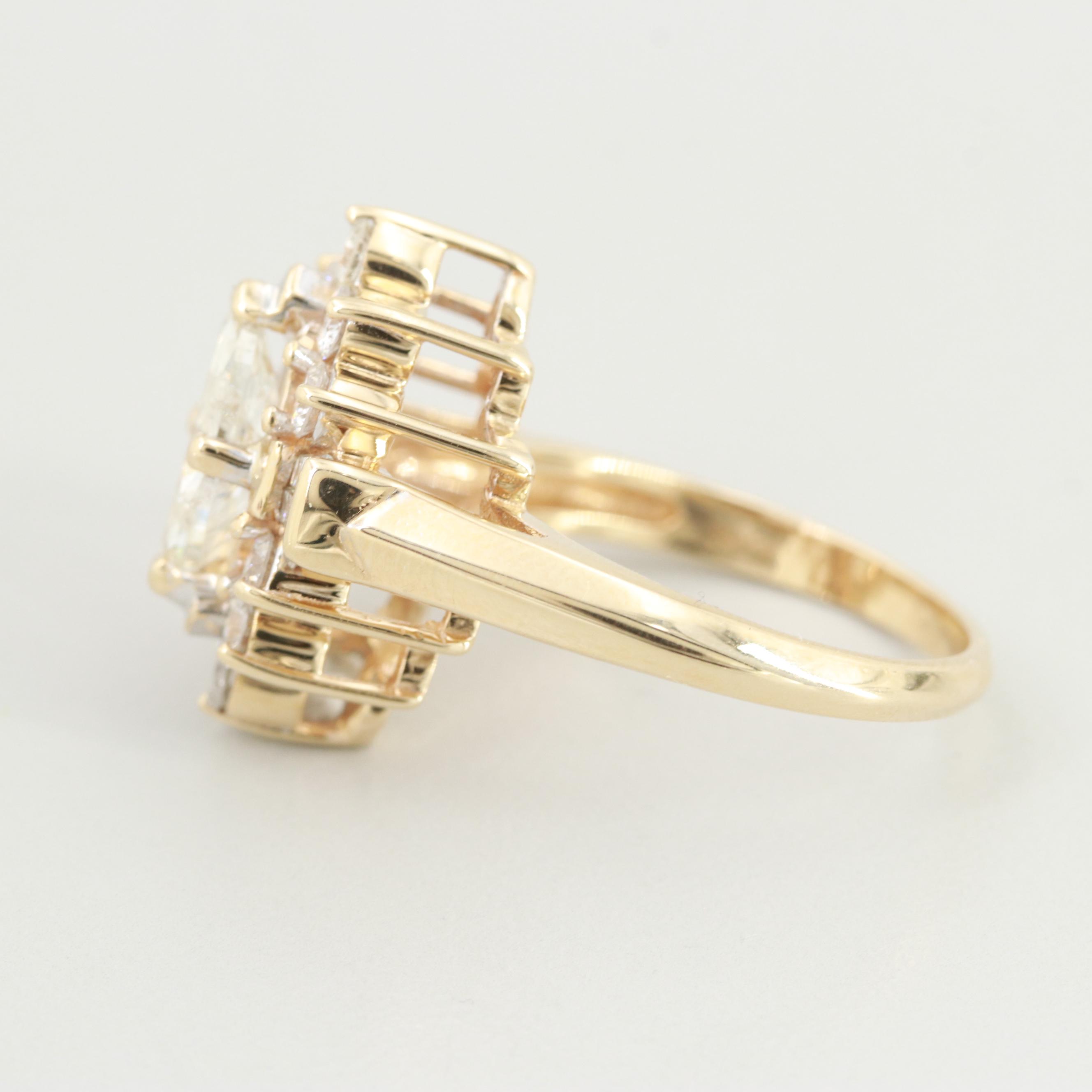 14K Yellow Gold 1.75 CTW Diamond Ring