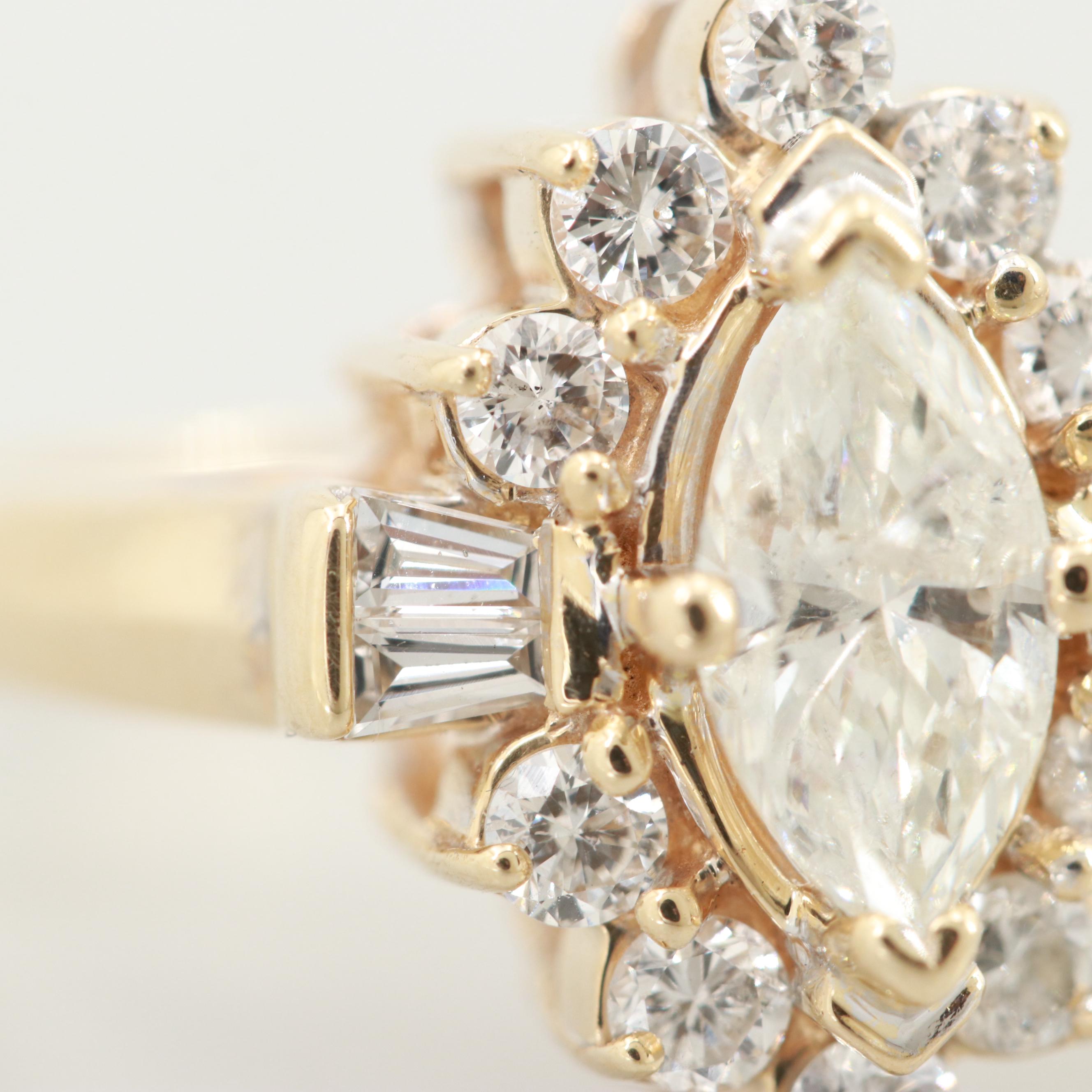 14K Yellow Gold 1.75 CTW Diamond Ring