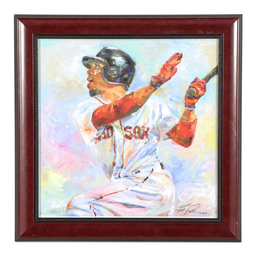 Richard Sullivan Oil Painting Portrait of Mookie Betts