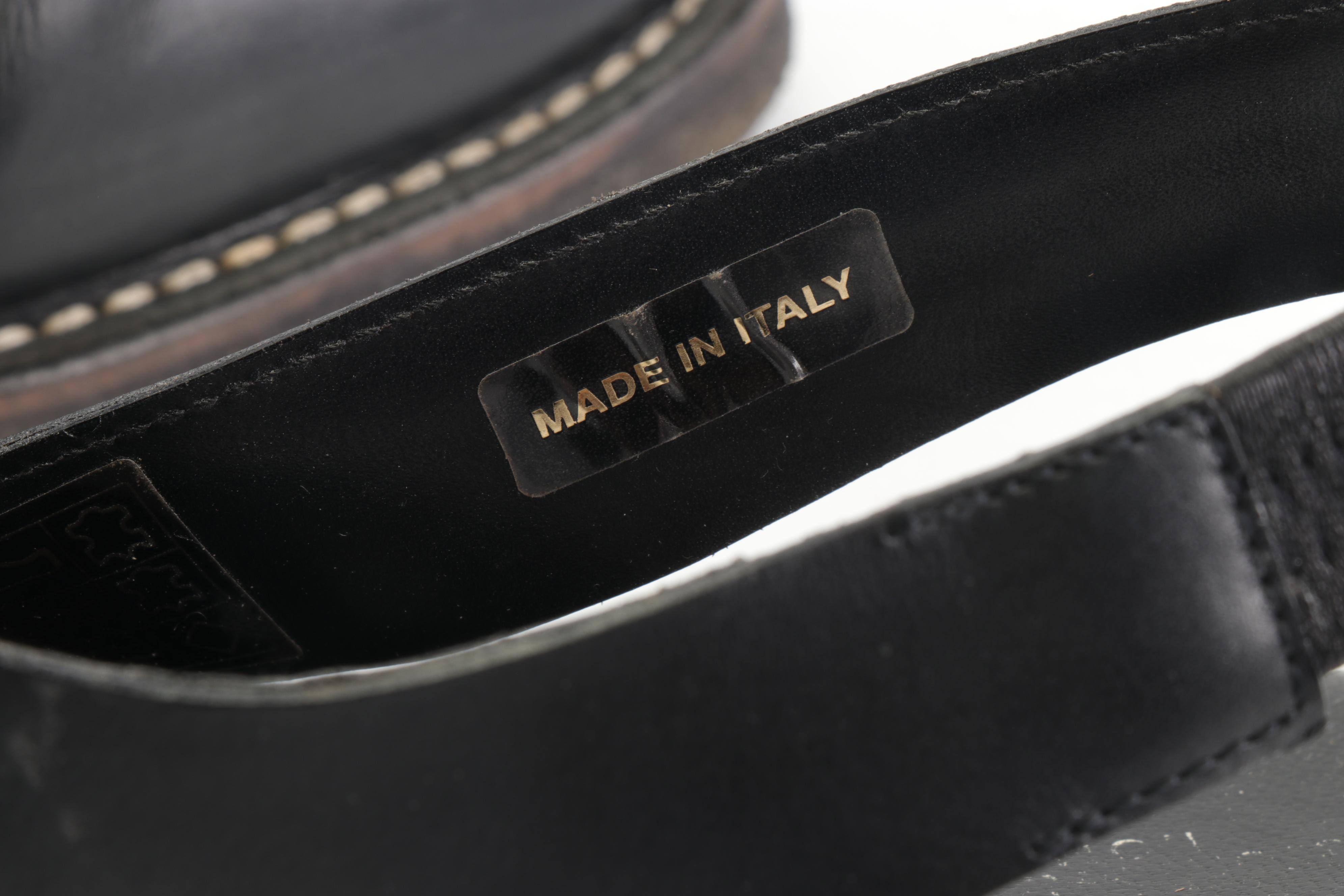 Men's Gallus First Class and Costume National Black Leather Shoes