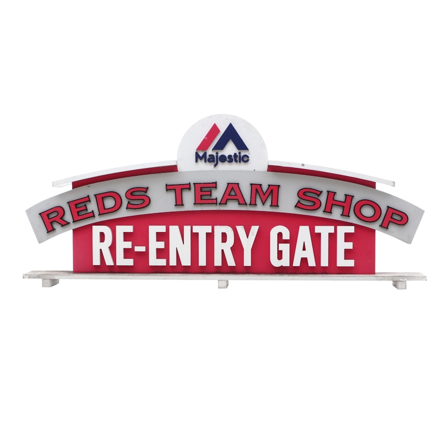 Cincinnati Reds Team Shop Re-Entry Gate Sign From Great American Ball Park