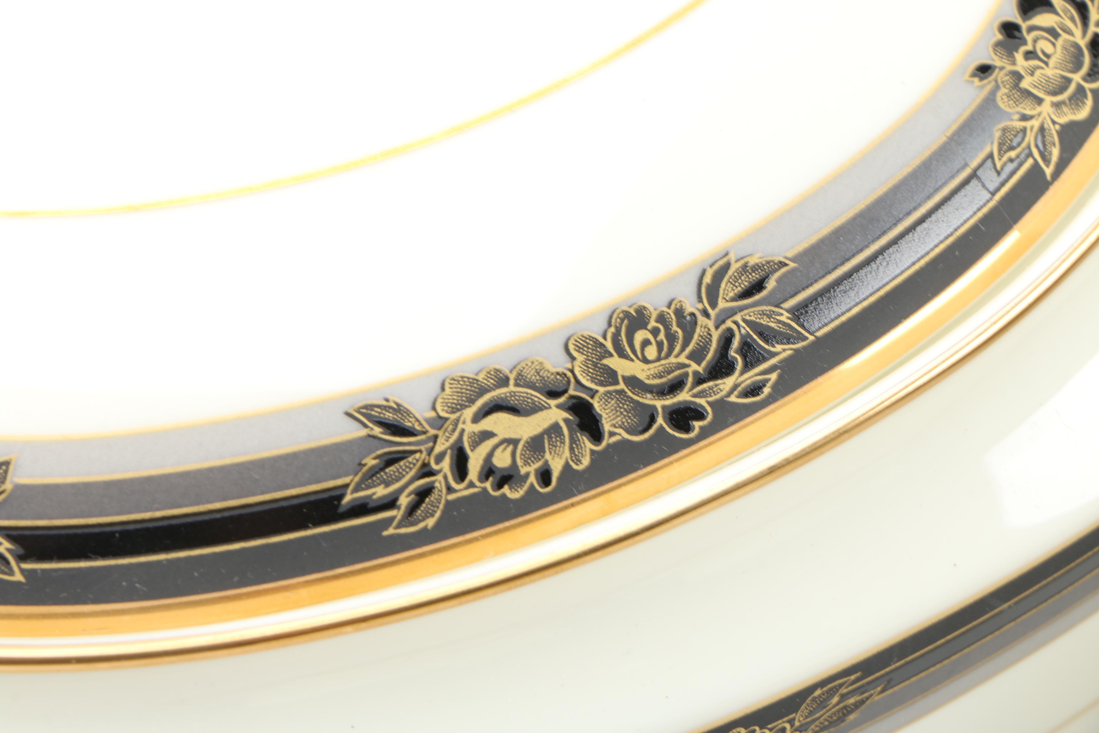 Noritake "Spell Binder" China Dinnerware and Serveware for Nine, 1983 - 1993