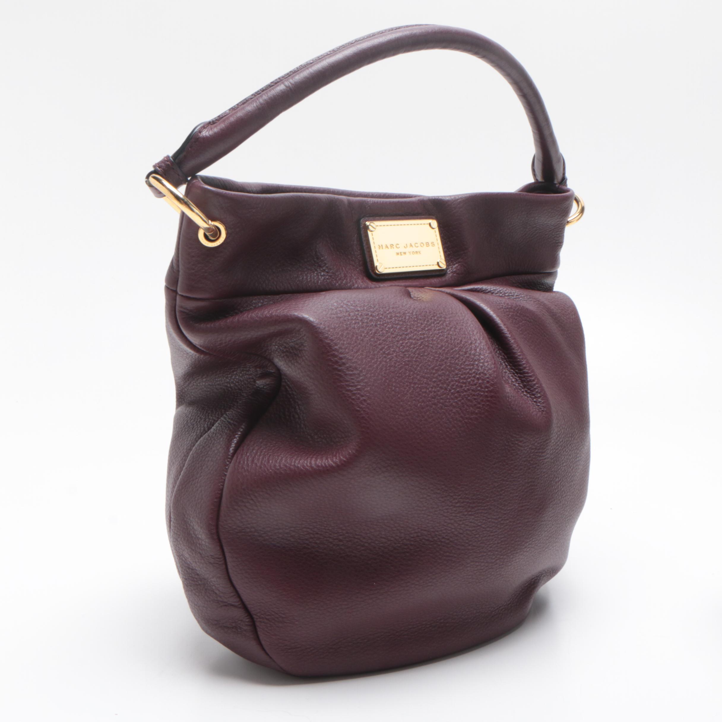 Marc Jacobs New York Classic Q Hillier Hobo Bag in Cordovan Pebbled Leather