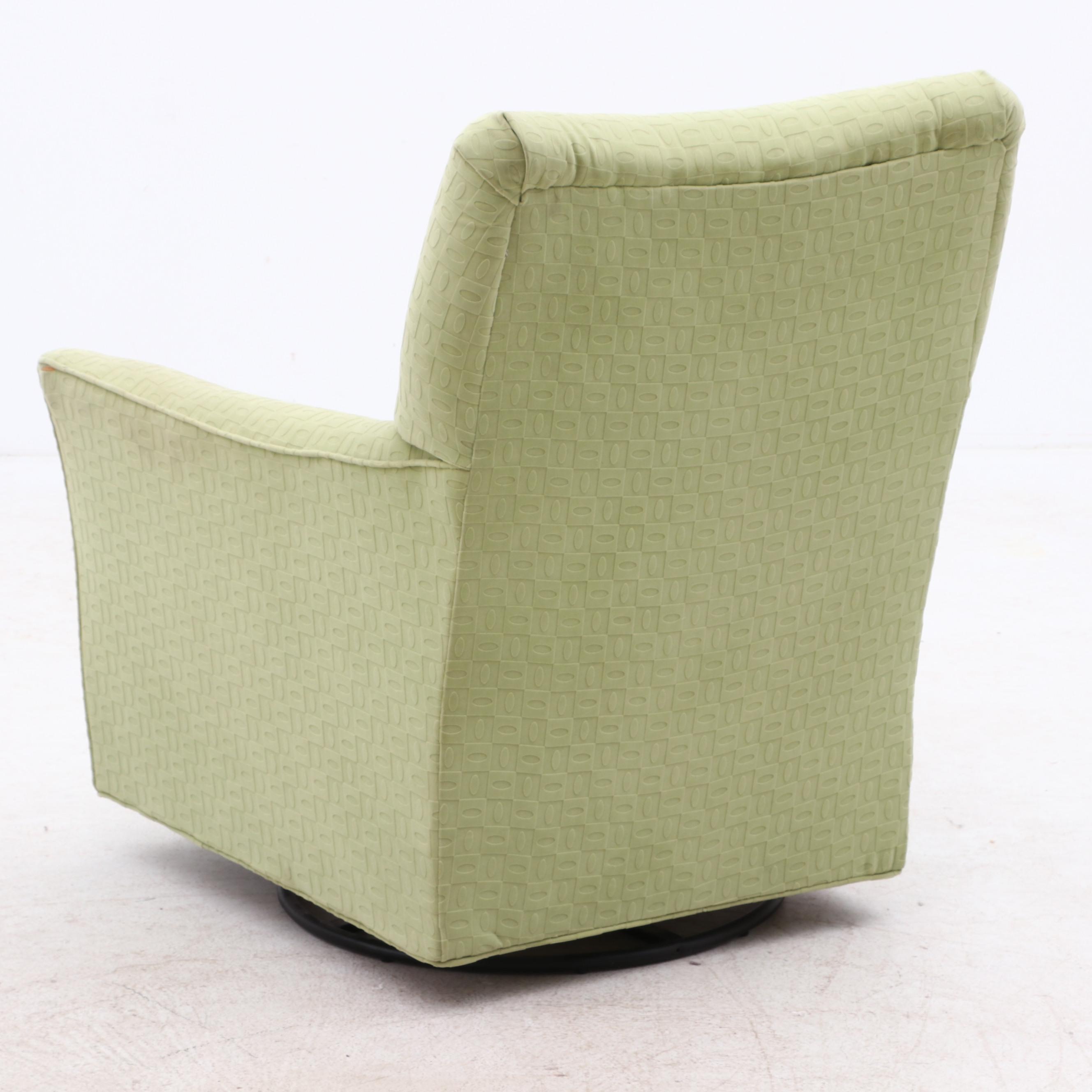 Leggett and Platt Swivel Rocker "Apple" Arm Chair with Gliding Ottoman