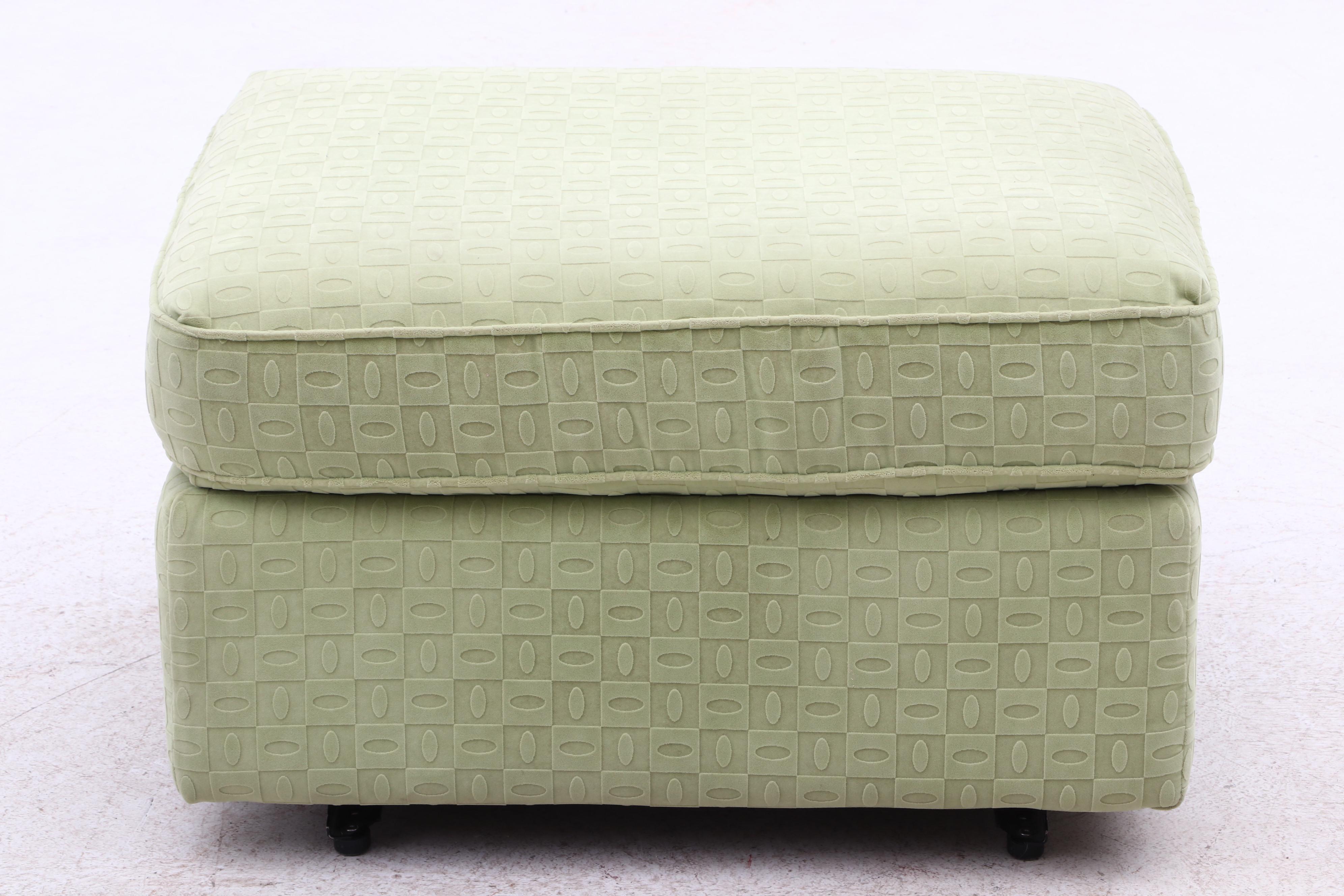 Leggett and Platt Swivel Rocker "Apple" Arm Chair with Gliding Ottoman