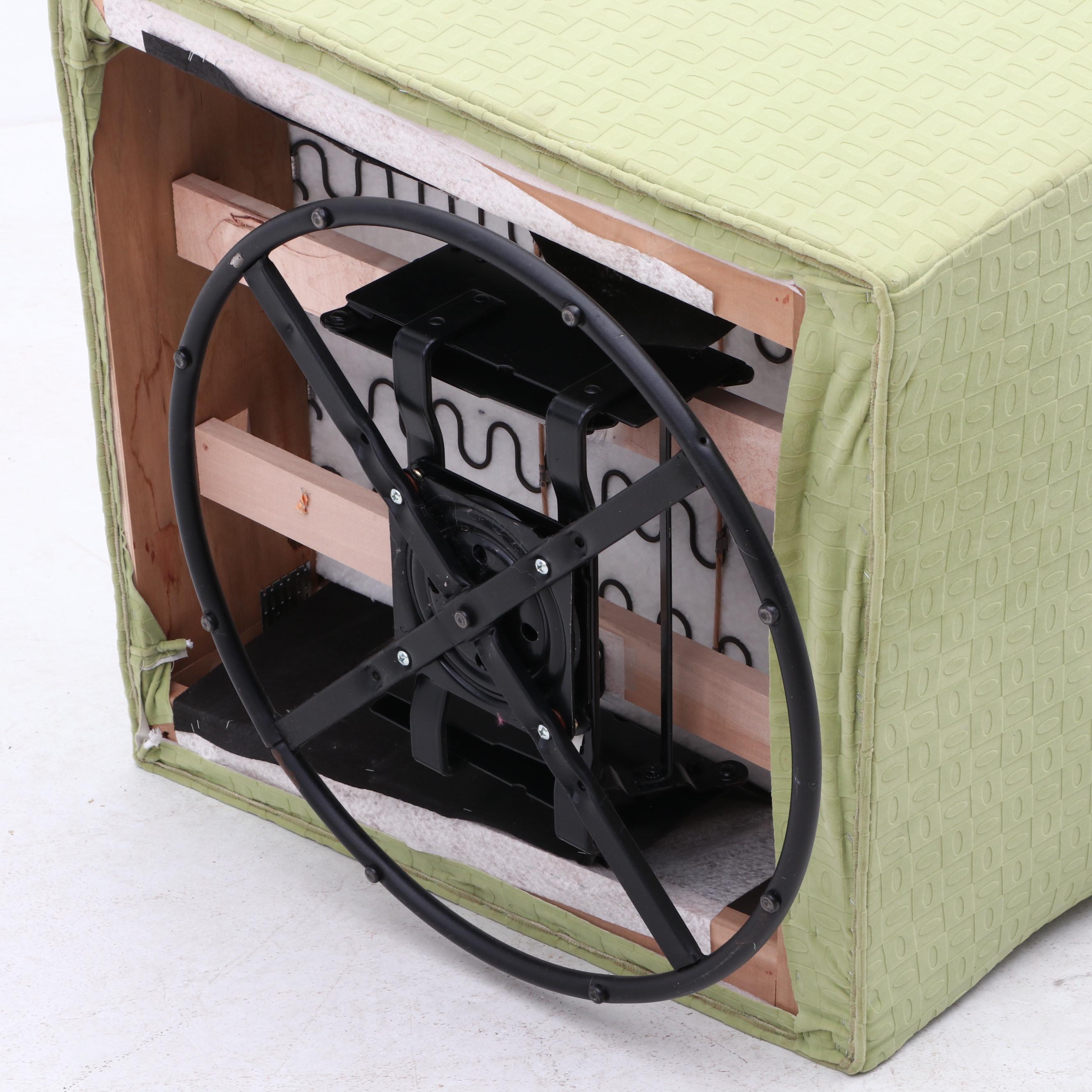 Leggett and Platt Swivel Rocker "Apple" Arm Chair with Gliding Ottoman