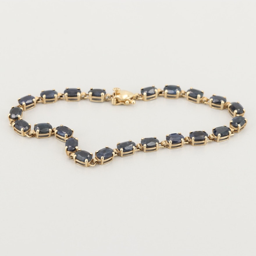 10K Yellow Gold Sapphire Bracelet