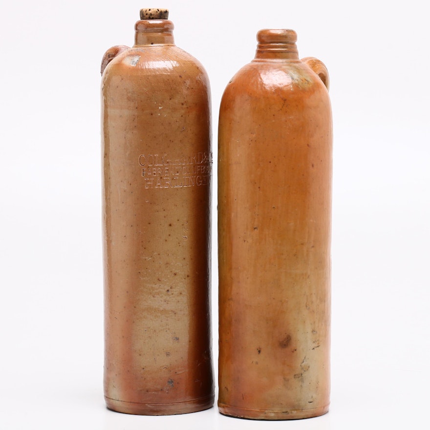 Oolgaard and Co. Fabriek De Olijfboom Harlingen Stoneware Mineral Water Bottles