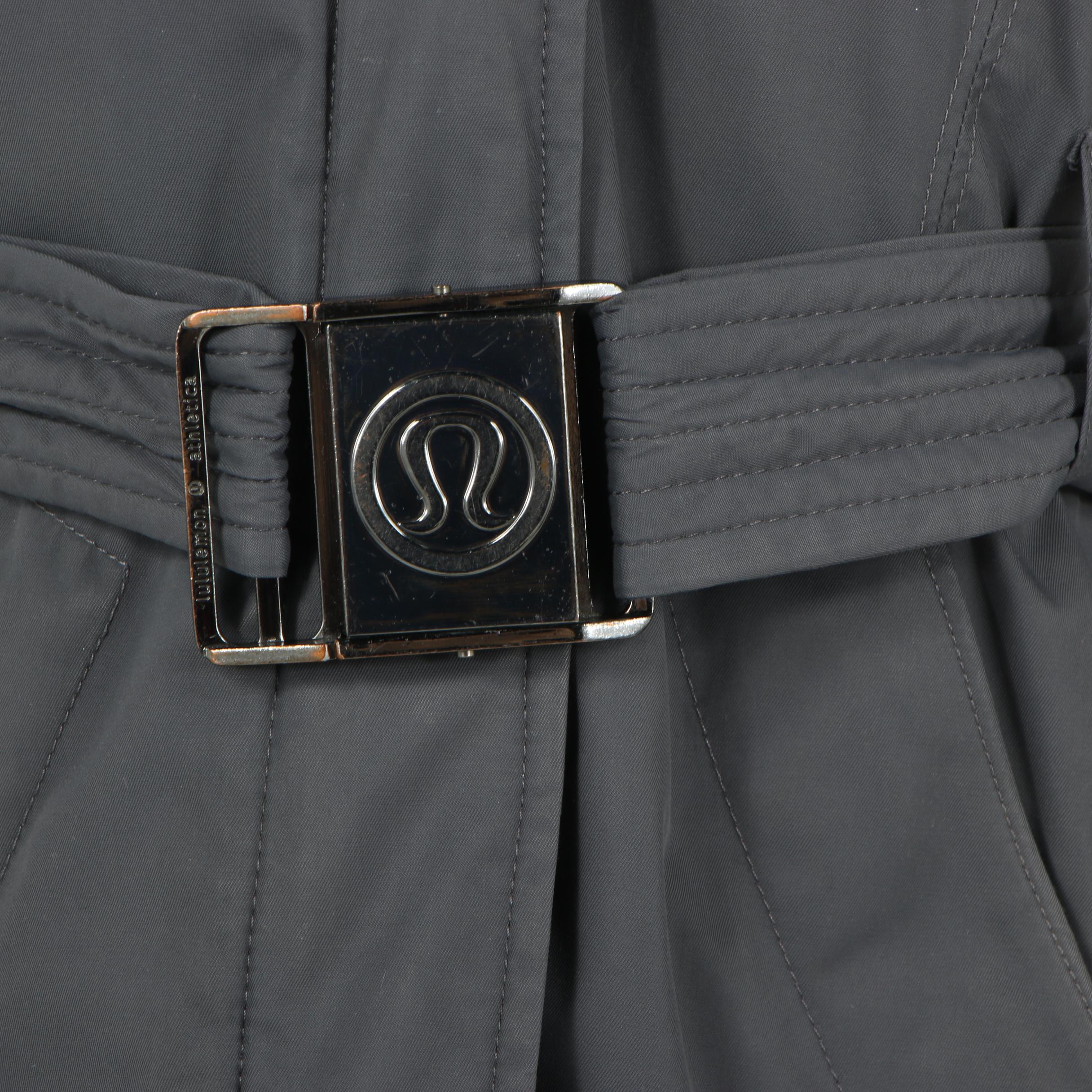 Lululemon Athletica Grey Nylon Puffer Jacket with Hood