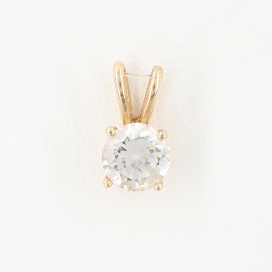 14K Yellow Gold Cubic Zirconia Pendant