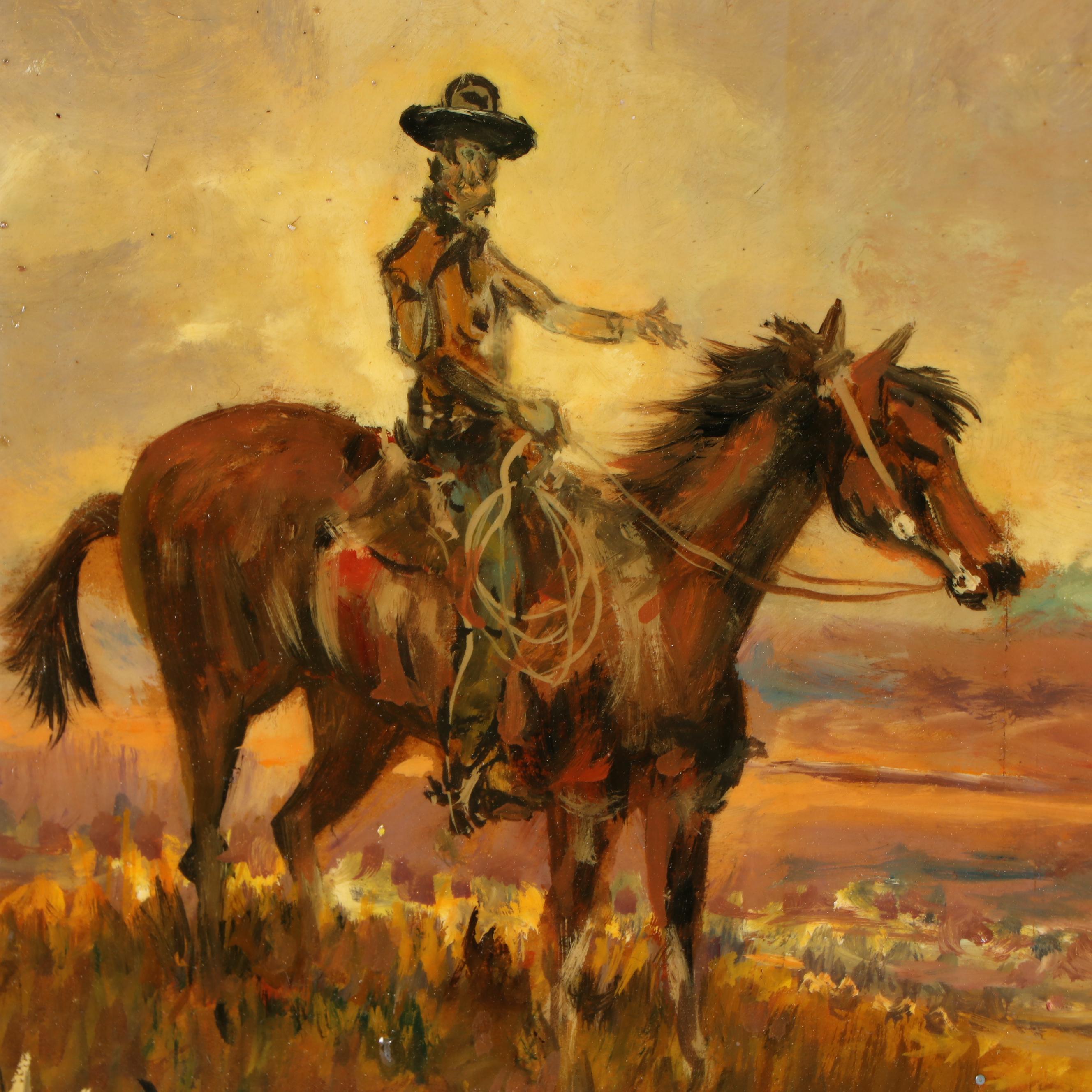 Bill Ord Western Style Oil Painting after C.M. Russell