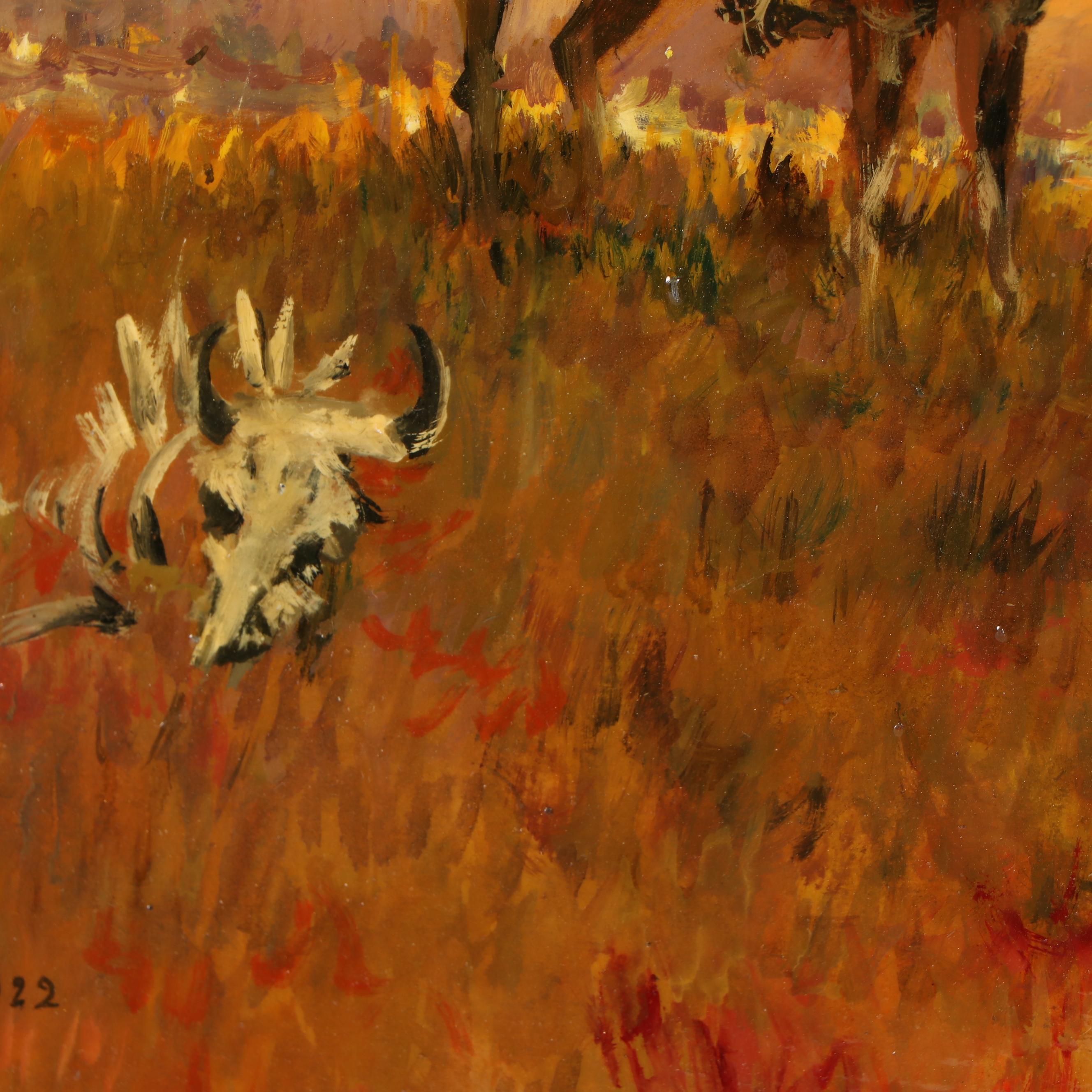 Bill Ord Western Style Oil Painting after C.M. Russell