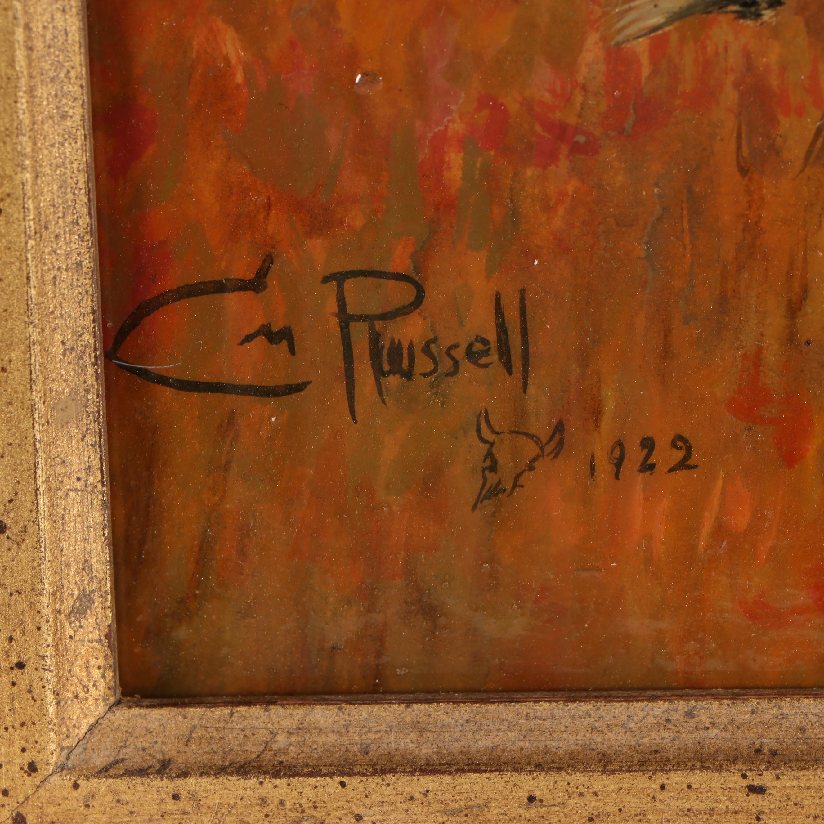 Bill Ord Western Style Oil Painting after C.M. Russell