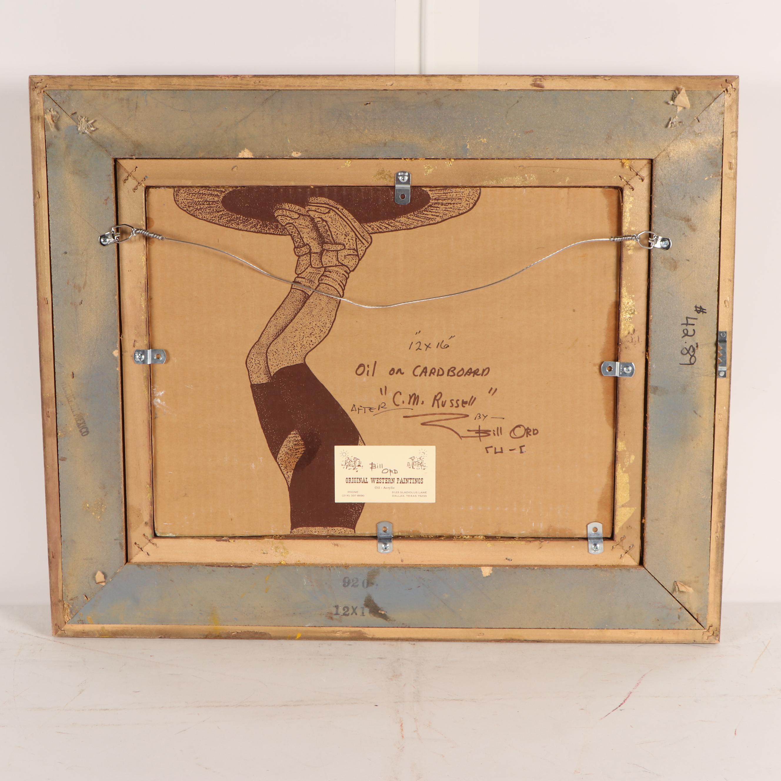 Bill Ord Western Style Oil Painting after C.M. Russell