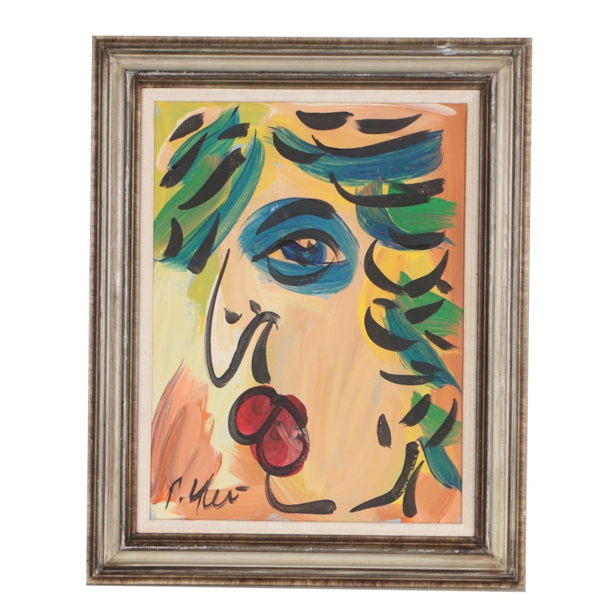 Peter Keil Abstract Portrait Oil Painting