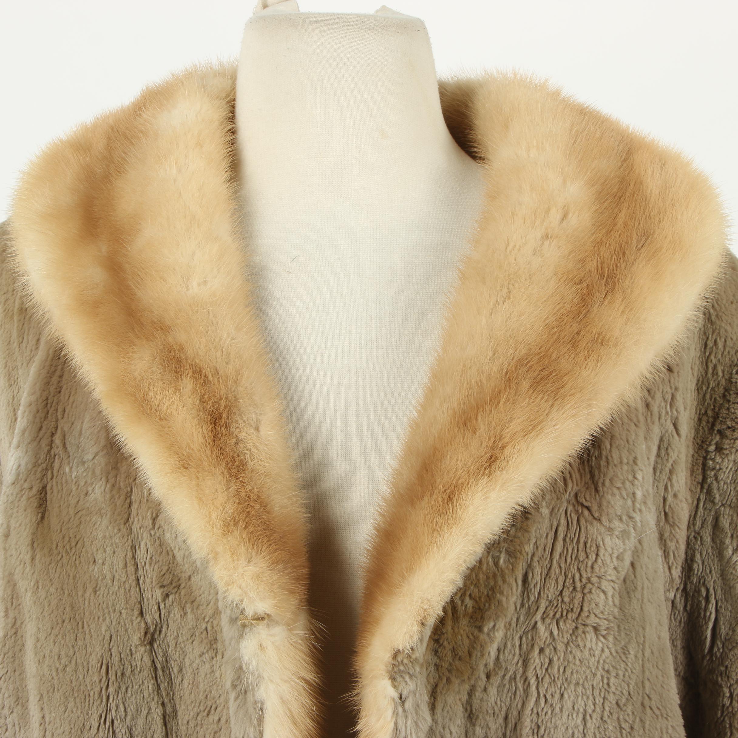 Mink and Sheared Rabbit Fur Parka Style Coat from Ebner Haus