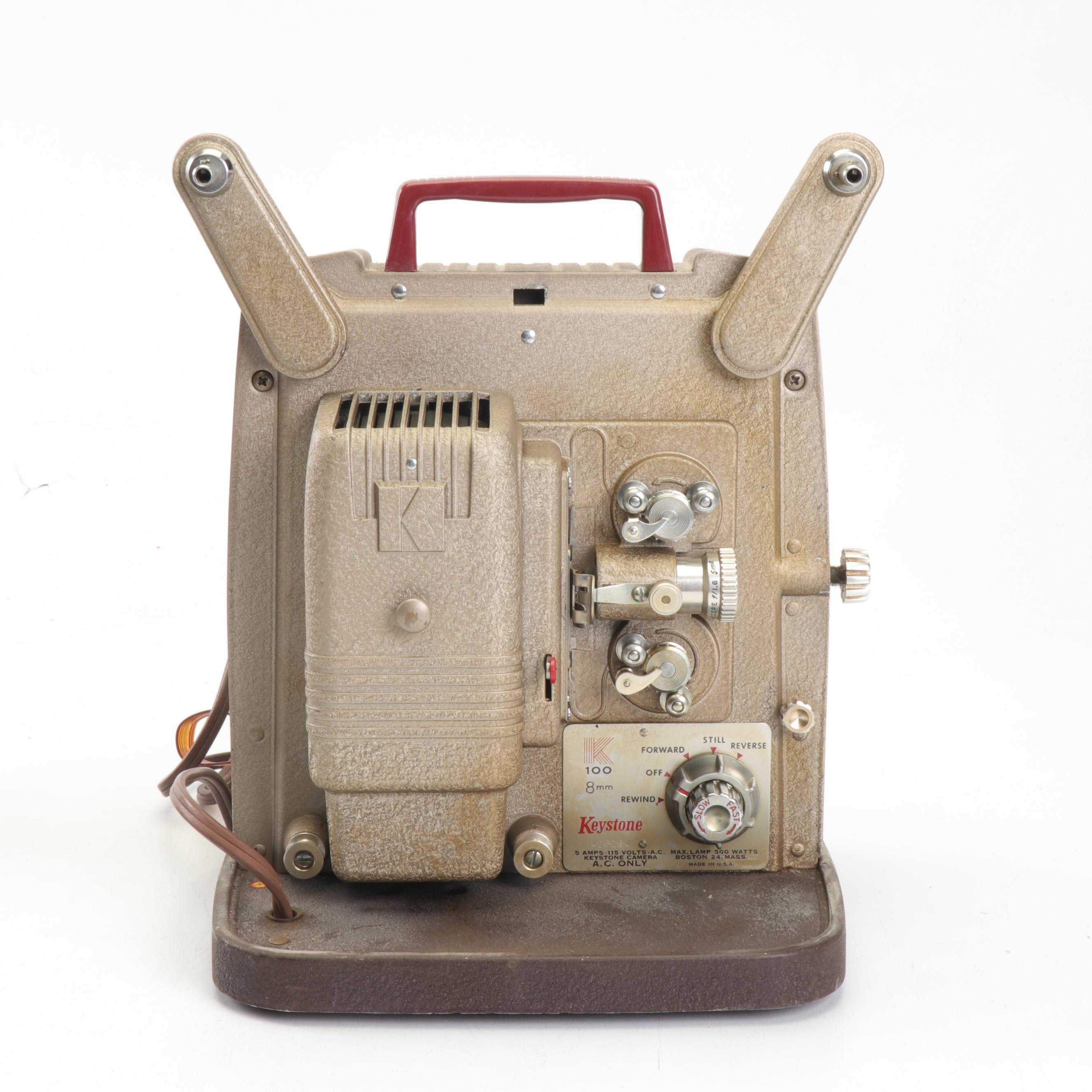 Keystone 8mm Projector with 16mm and 35mm Film Reels
