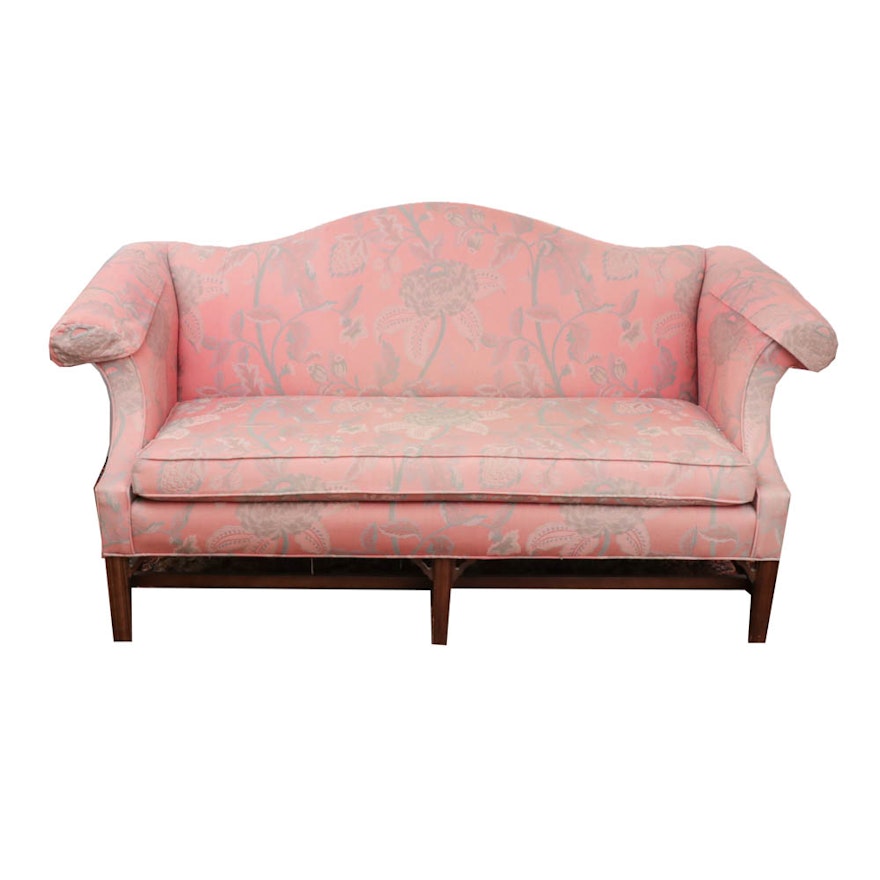 Queen Anne Style Camel Back Sofa, Late 20th Century