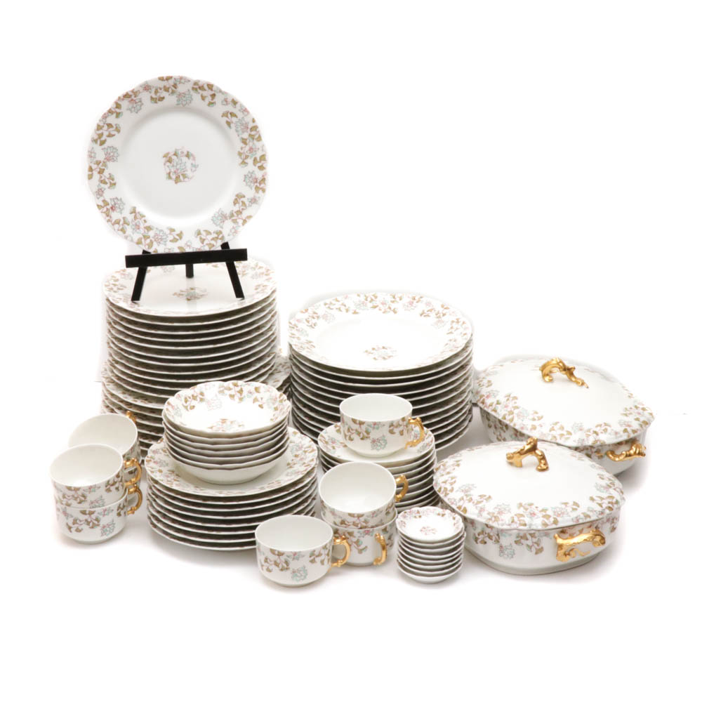 Haviland Limoges Hand-Painted Porcelain Tableware, Vintage