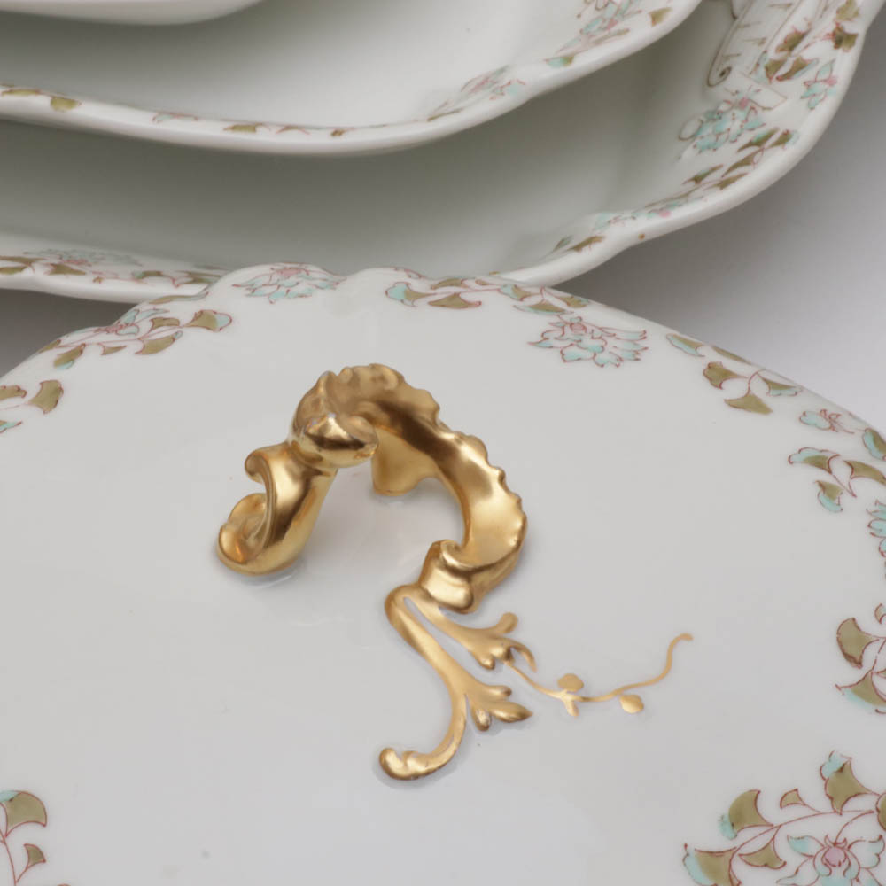 Haviland Limoges Hand-Painted Porcelain Seveware, Vintage