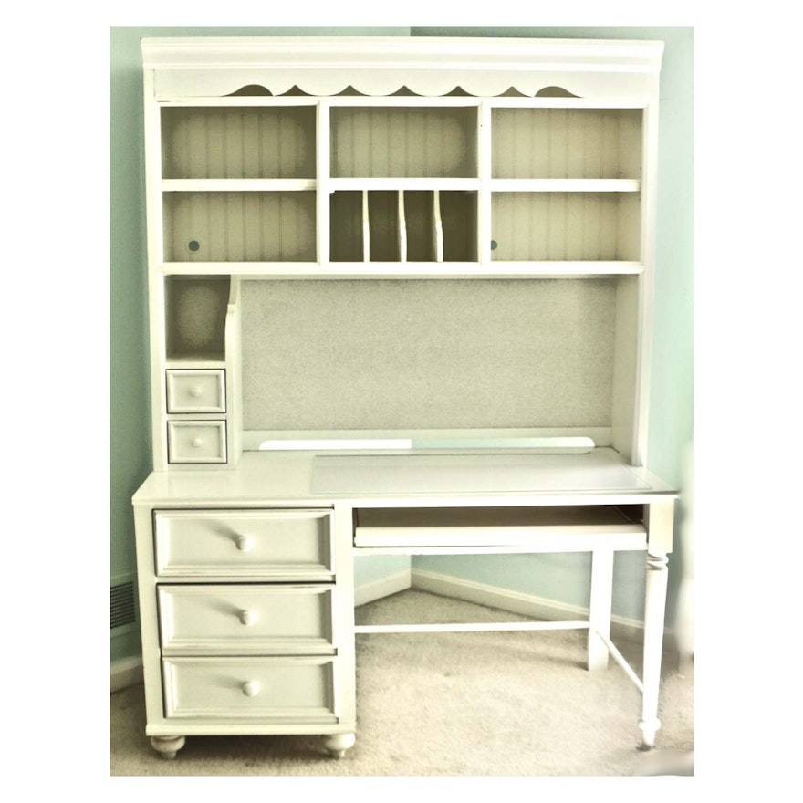 Stanley Furniture White-Painted Wooden Desk and Bookcase