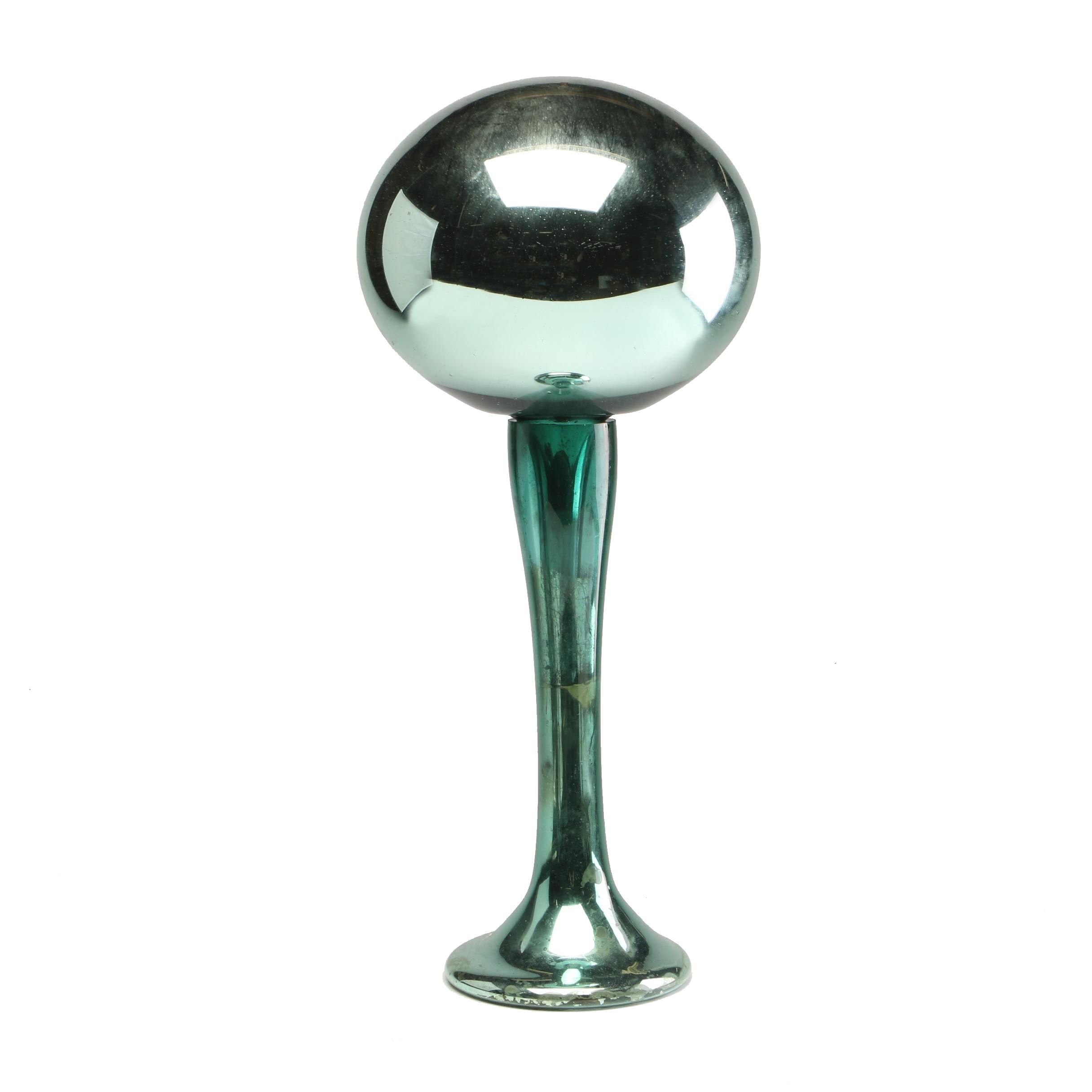 Mid-19th to Early 20th Century Hand Blown Mercury Glass Gazing Sculpture