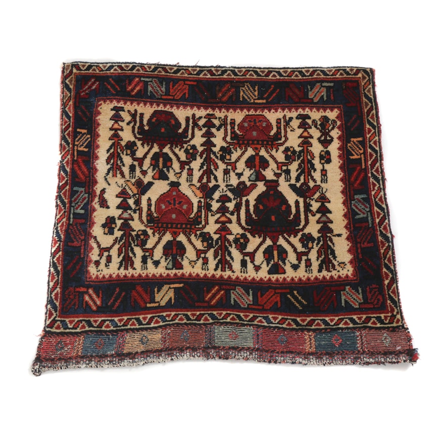 2'1 x 2'5 Hand-Knotted Persian Kurdish Storage Bag Face