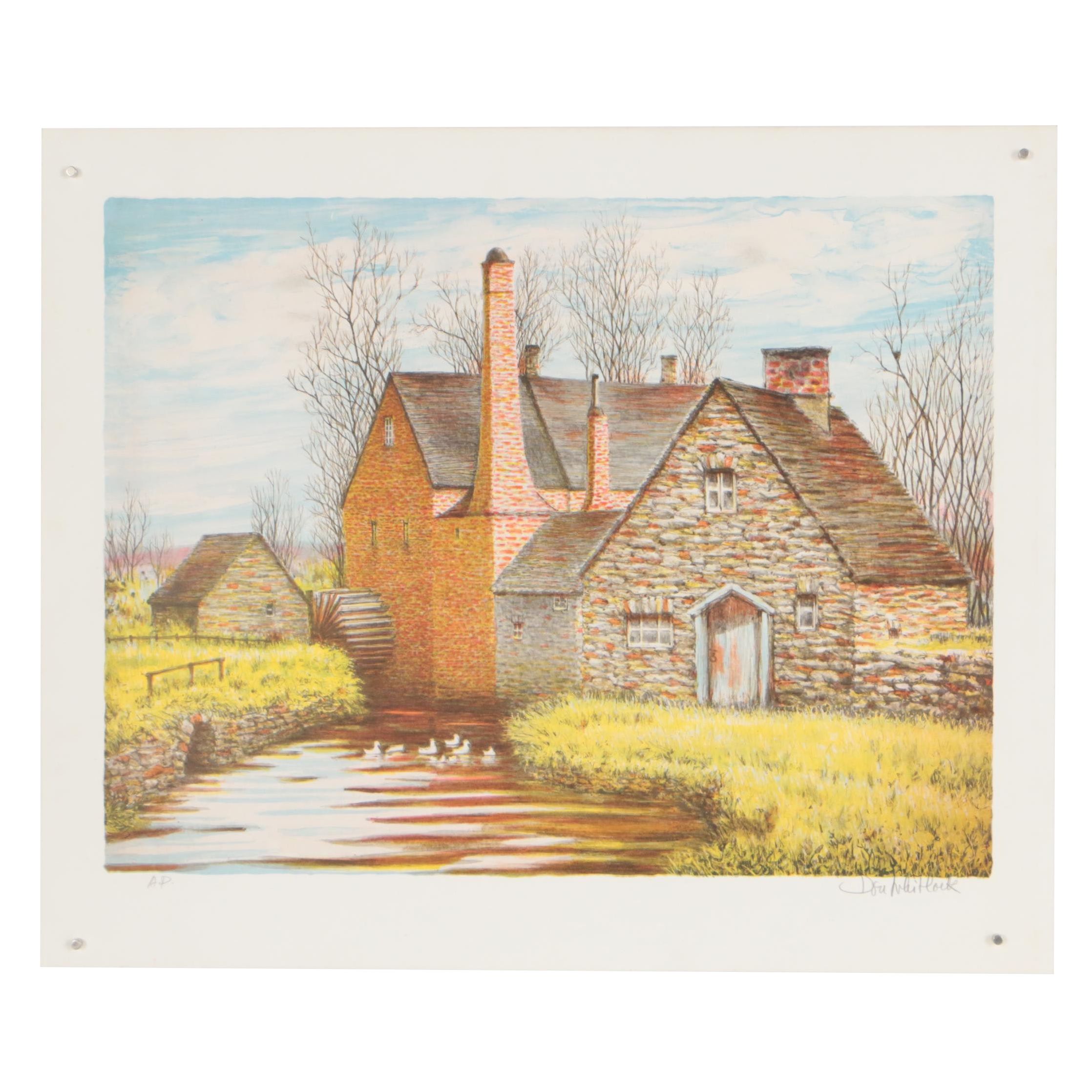 Don Whitlock Lithograph of a Cabin