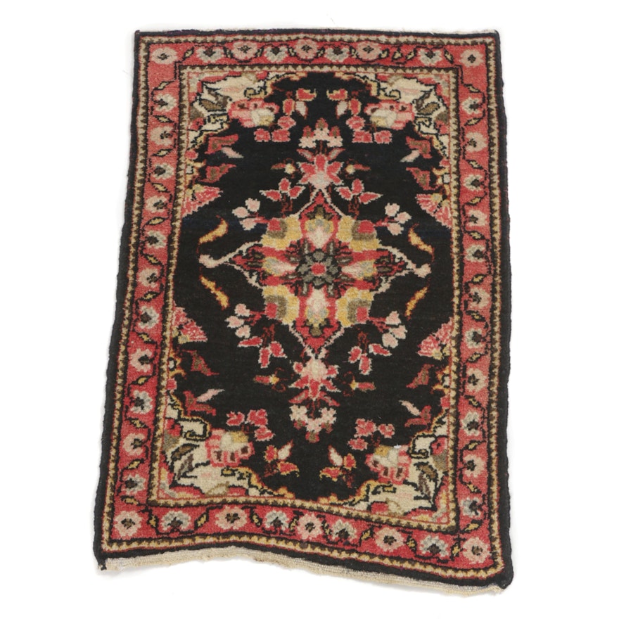 1'10 x 2'9 Hand-Knotted Persian Mahal Rug, circa 1960