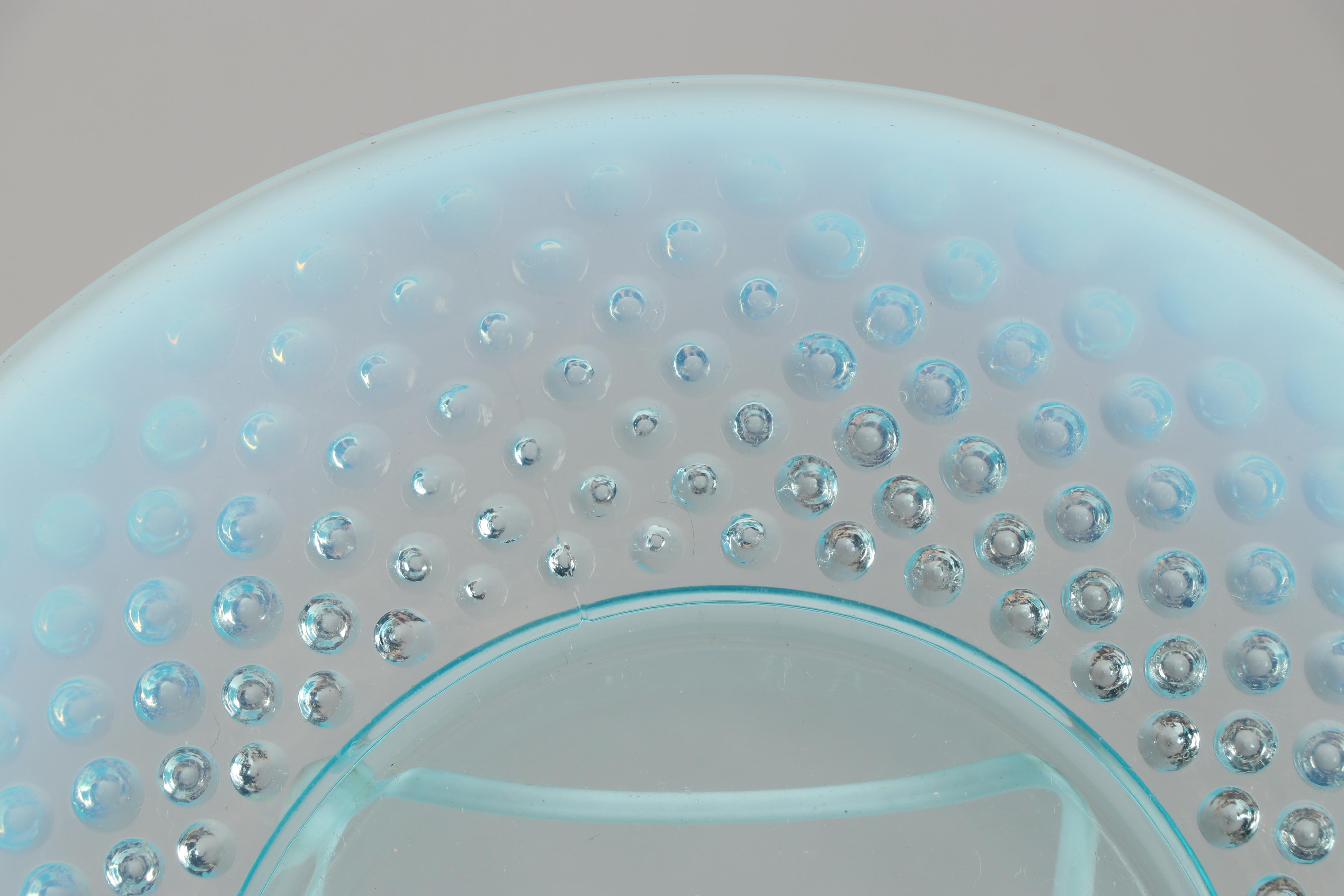 Fenton Glass "Blue Opalescent Hobnail" Salad Plates and Table Serveware,