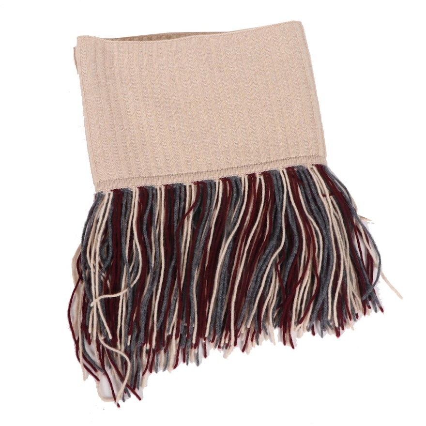Burberry London Cashmere Scarf with Fringe