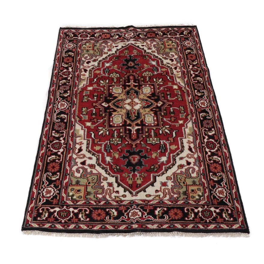 Hand-Knotted Indo-Persian Heriz Rug