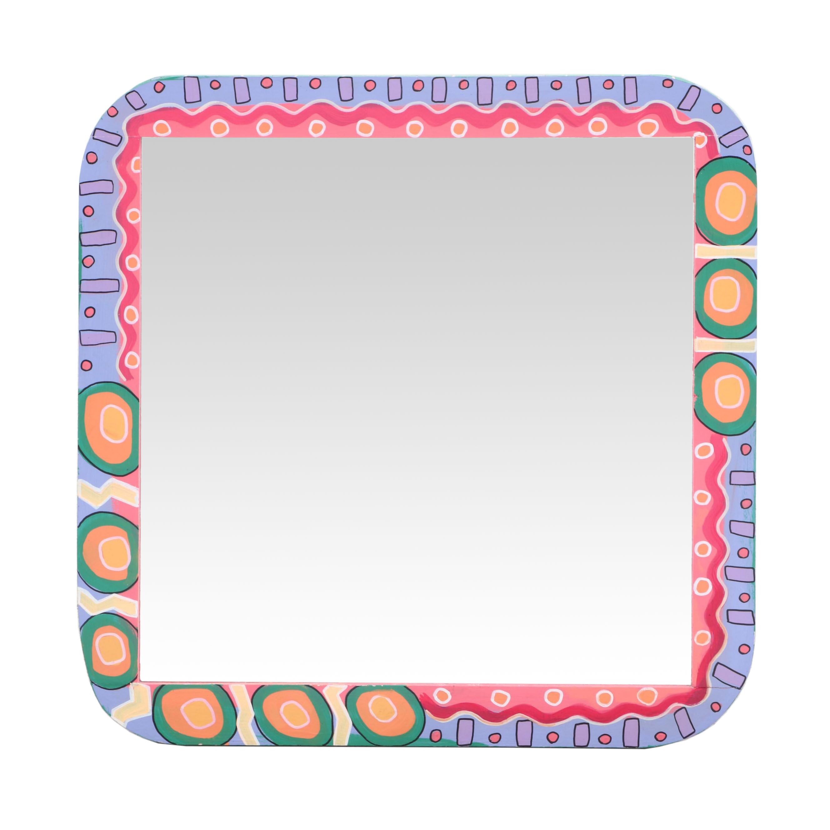 Abstract Hand-Painted Wall Mirror