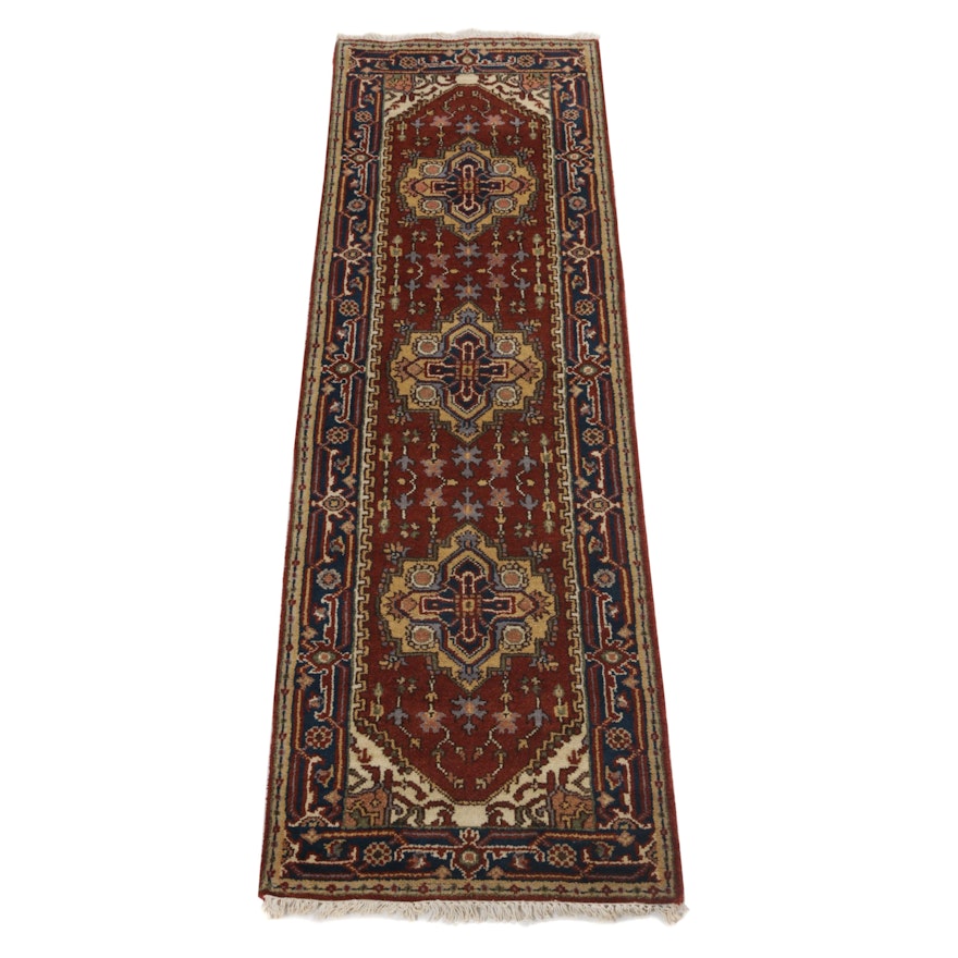 2'6 x 8'1 Hand-Knotted Indo-Persian Heriz Serapi Carpet Runner