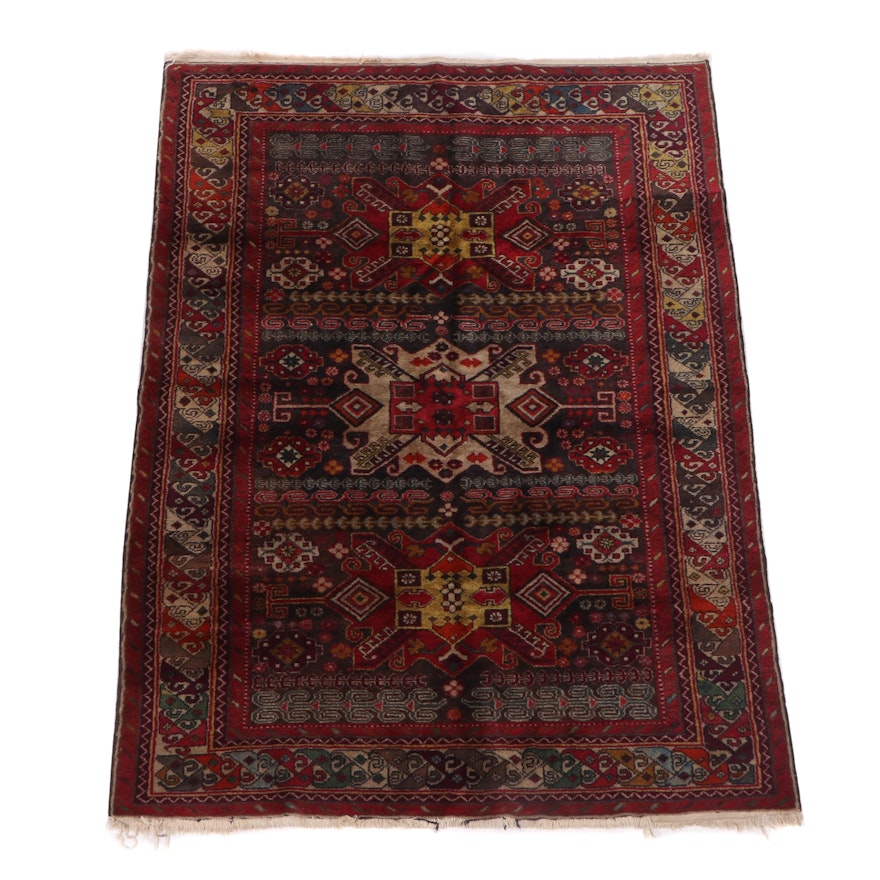 Hand-Knotted Caucasian Shirvan Wool Rug