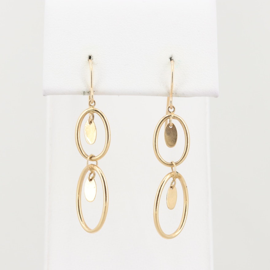 14K Yellow Gold Dangle Earrings