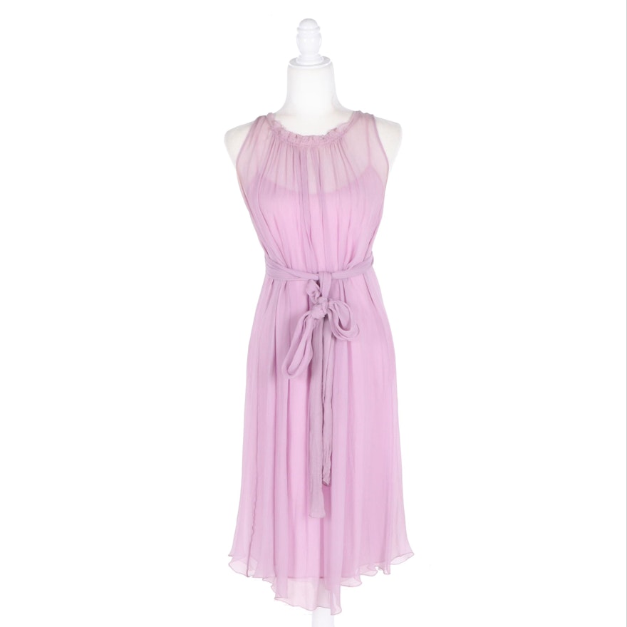 Lilac Sleeveless Tie-Back Dress