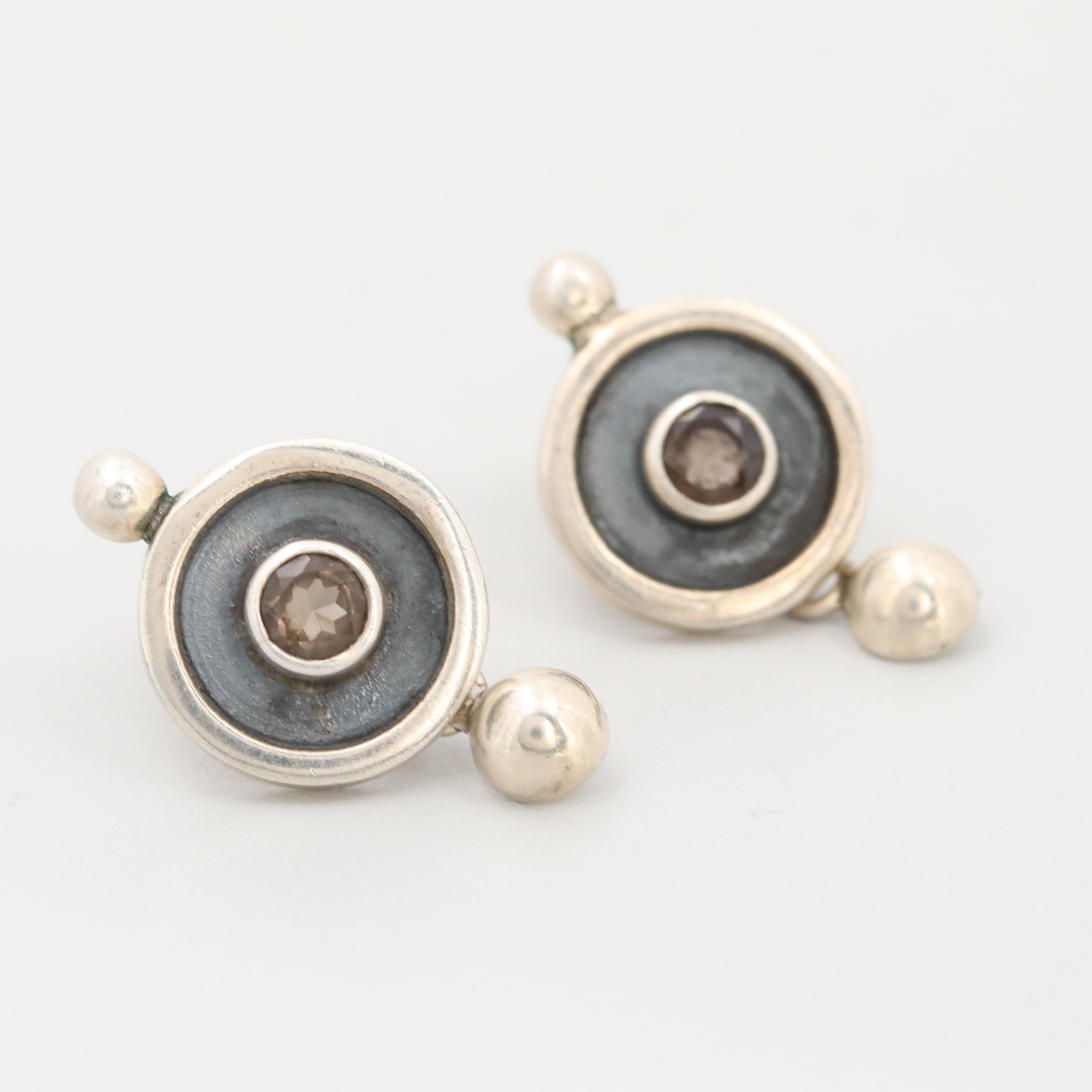 Sterling Silver Smoky Quartz Dangle Earrings