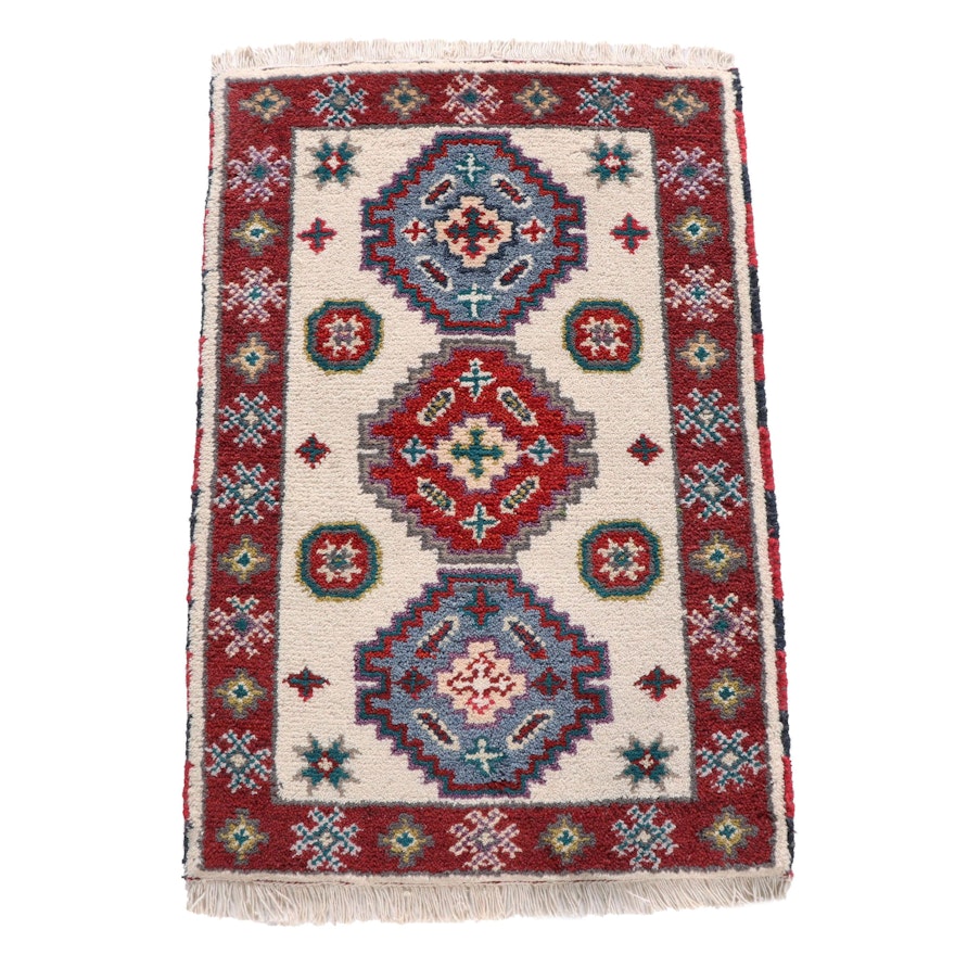 Hand-Knotted Indo-Persian Heriz Wool Rug