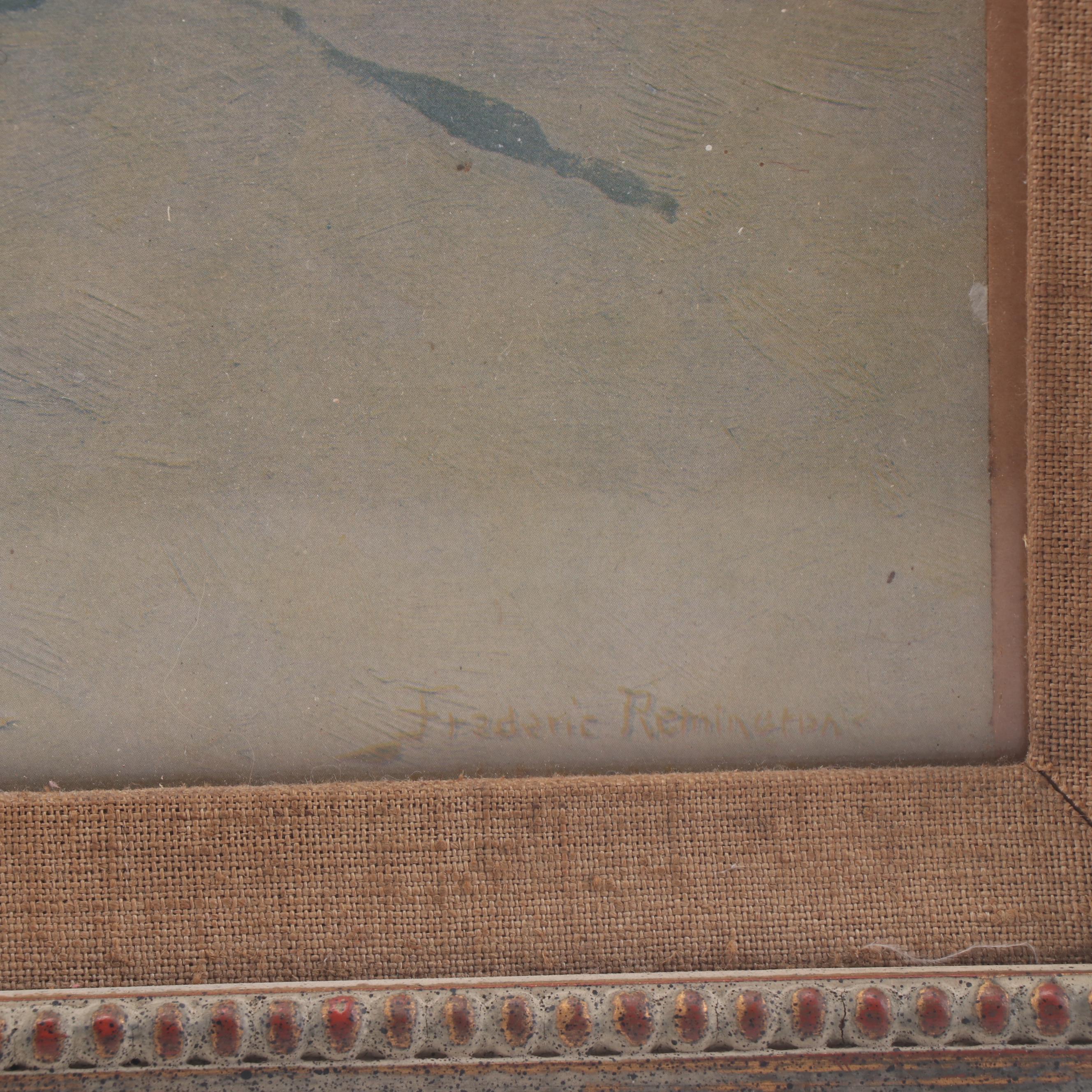 Offset Lithograph after Frederic Remington "Fight for the Water Hole"