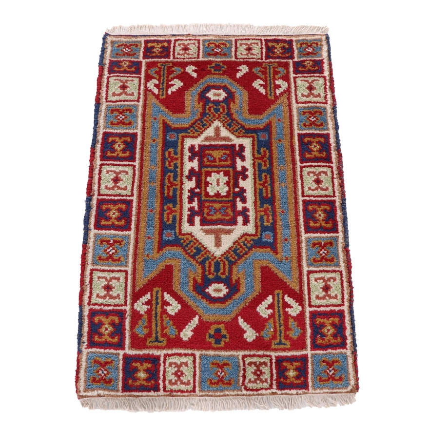 Hand-Knotted Indo-Persian Heriz Wool Rug