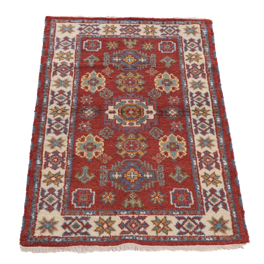 Hand-Knotted Indo-Persian Heriz Wool Rug