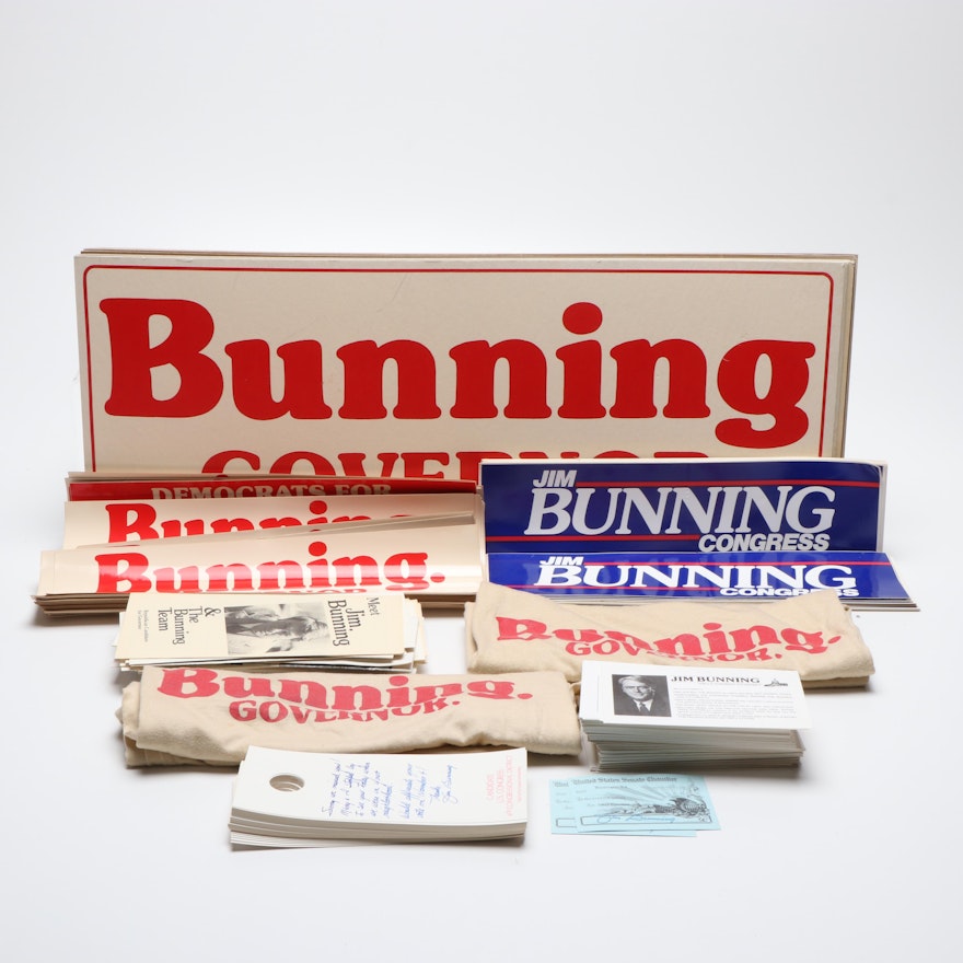 Hall of Fame Baseball Pitcher and Former US Senator Jim Bunning Campaign Items